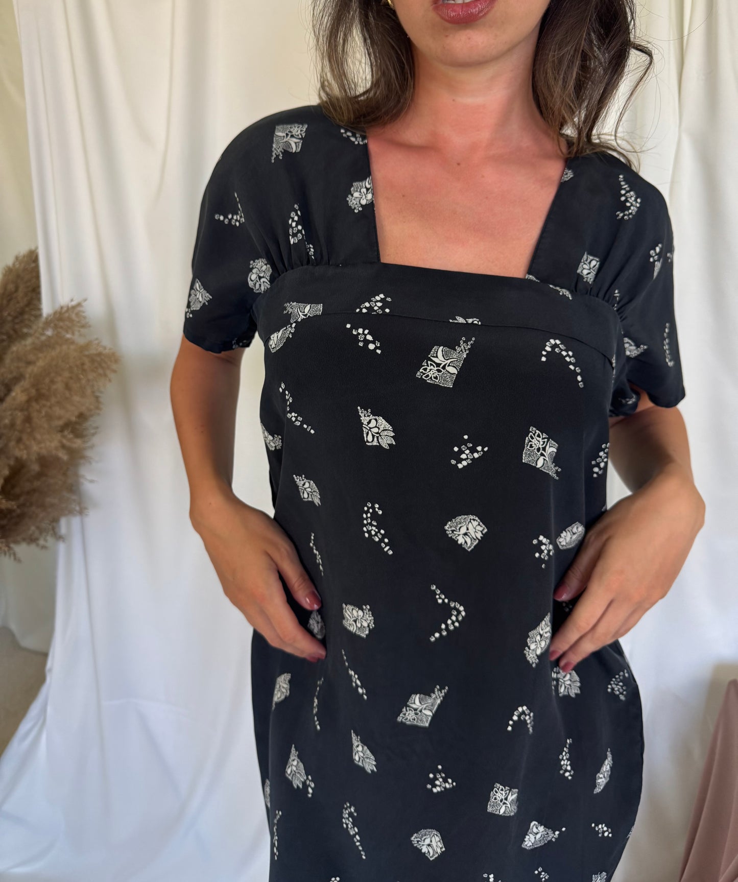 Rochie vintage din matase naturala ( S-M)
