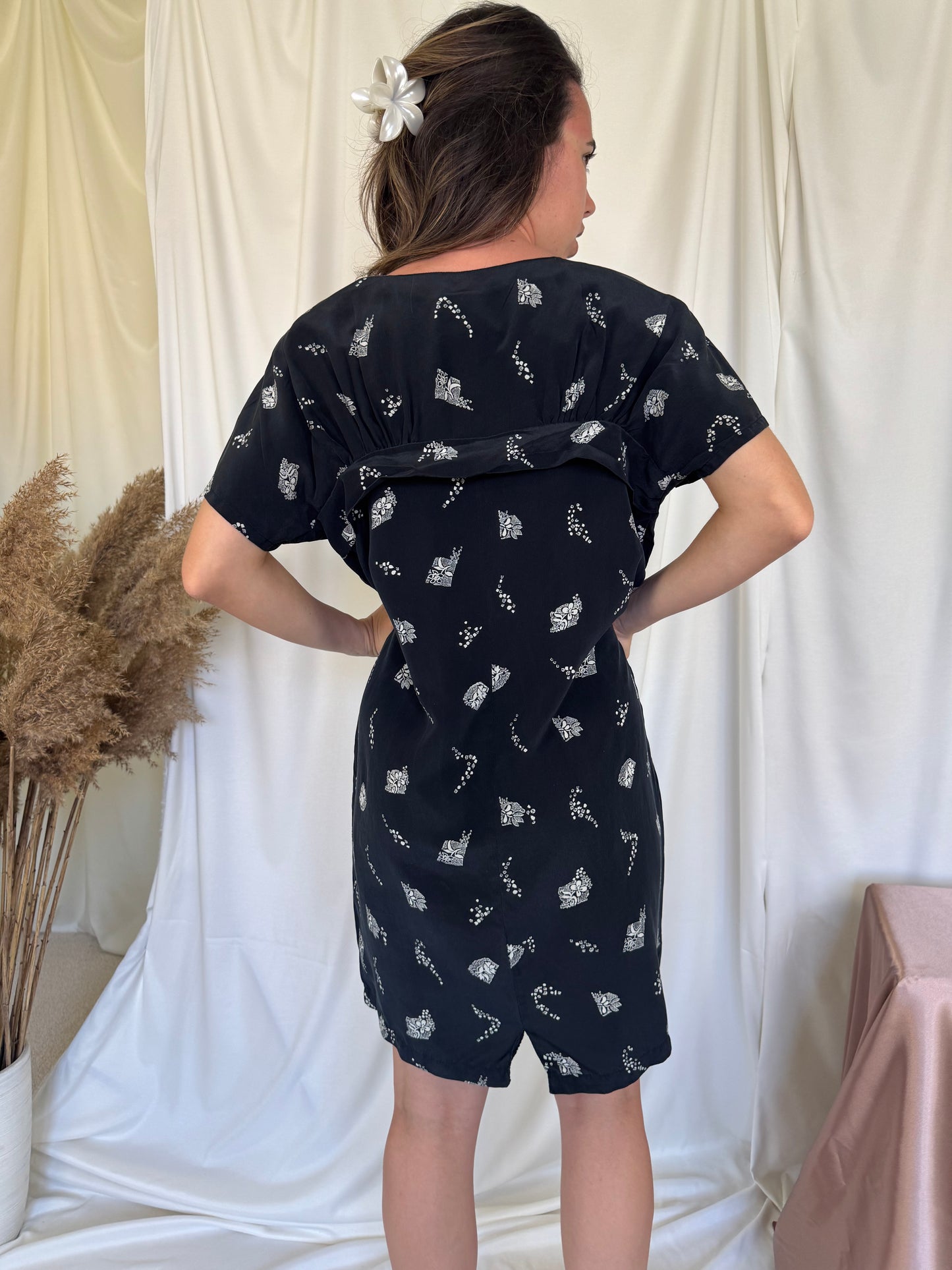 Rochie vintage din matase naturala ( S-M)