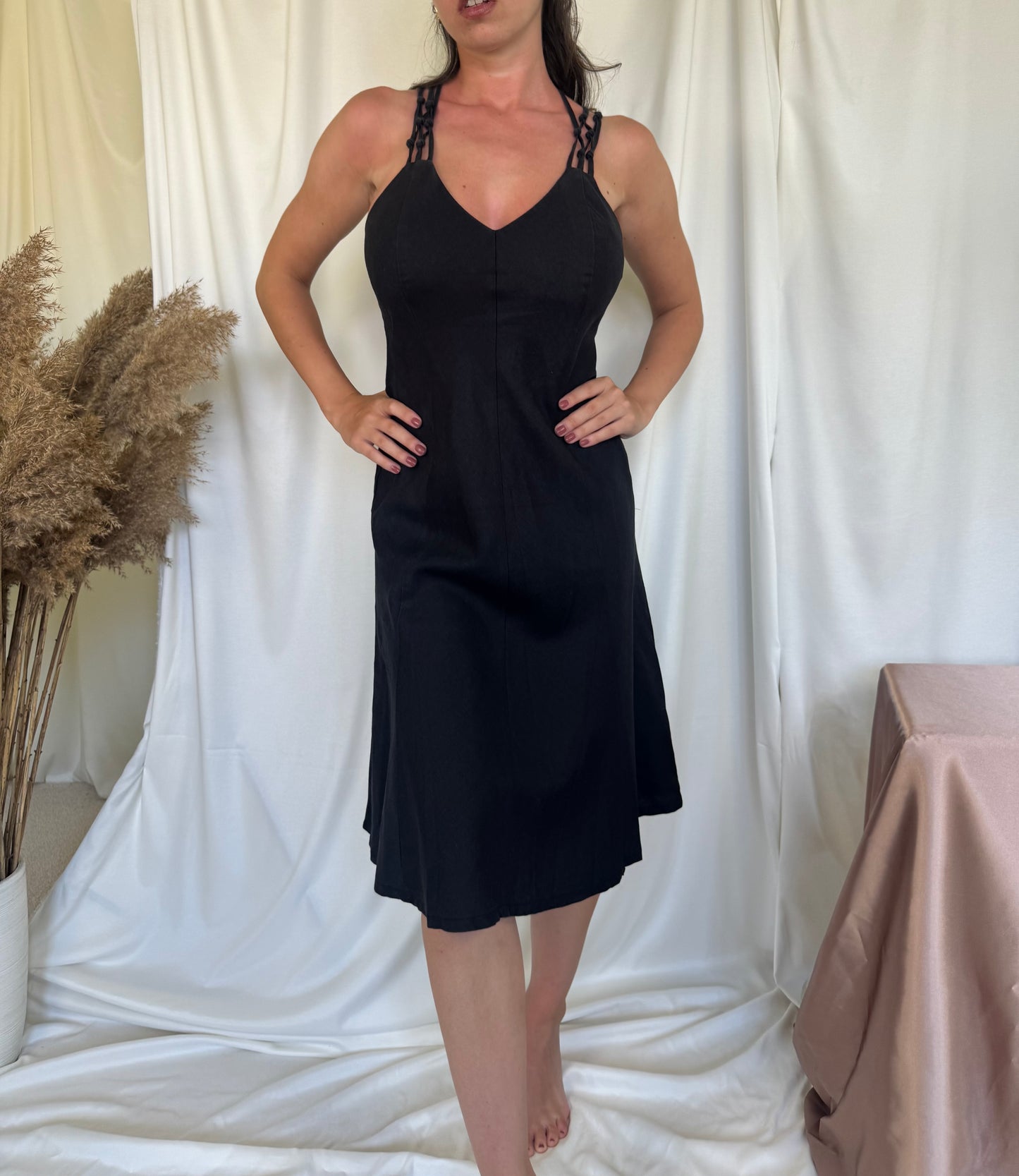 Rochie vintage deosebita din in ( S-M)