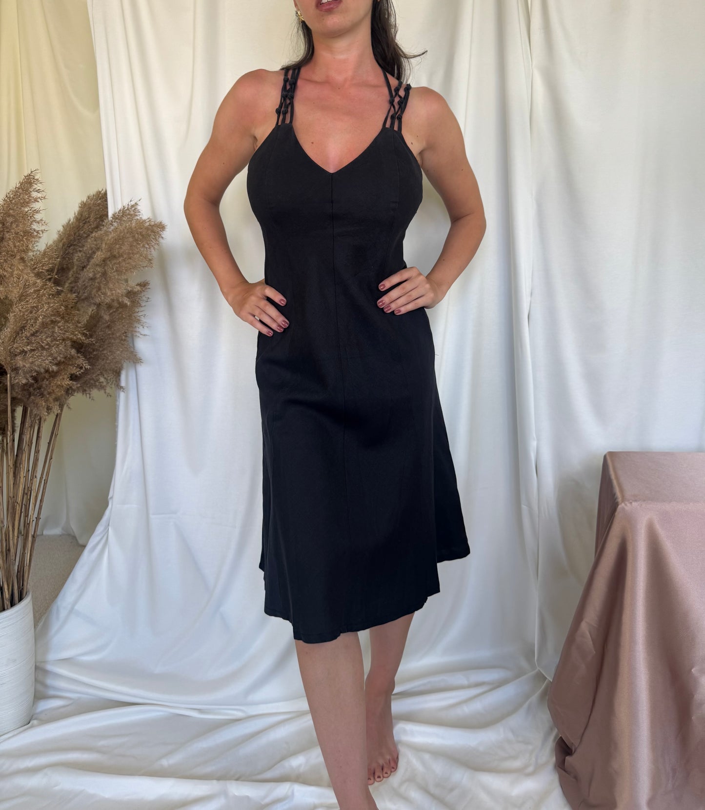 Rochie vintage deosebita din in ( S-M)