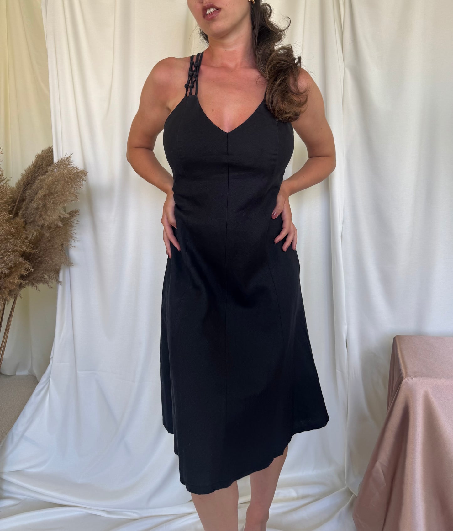 Rochie vintage deosebita din in ( S-M)