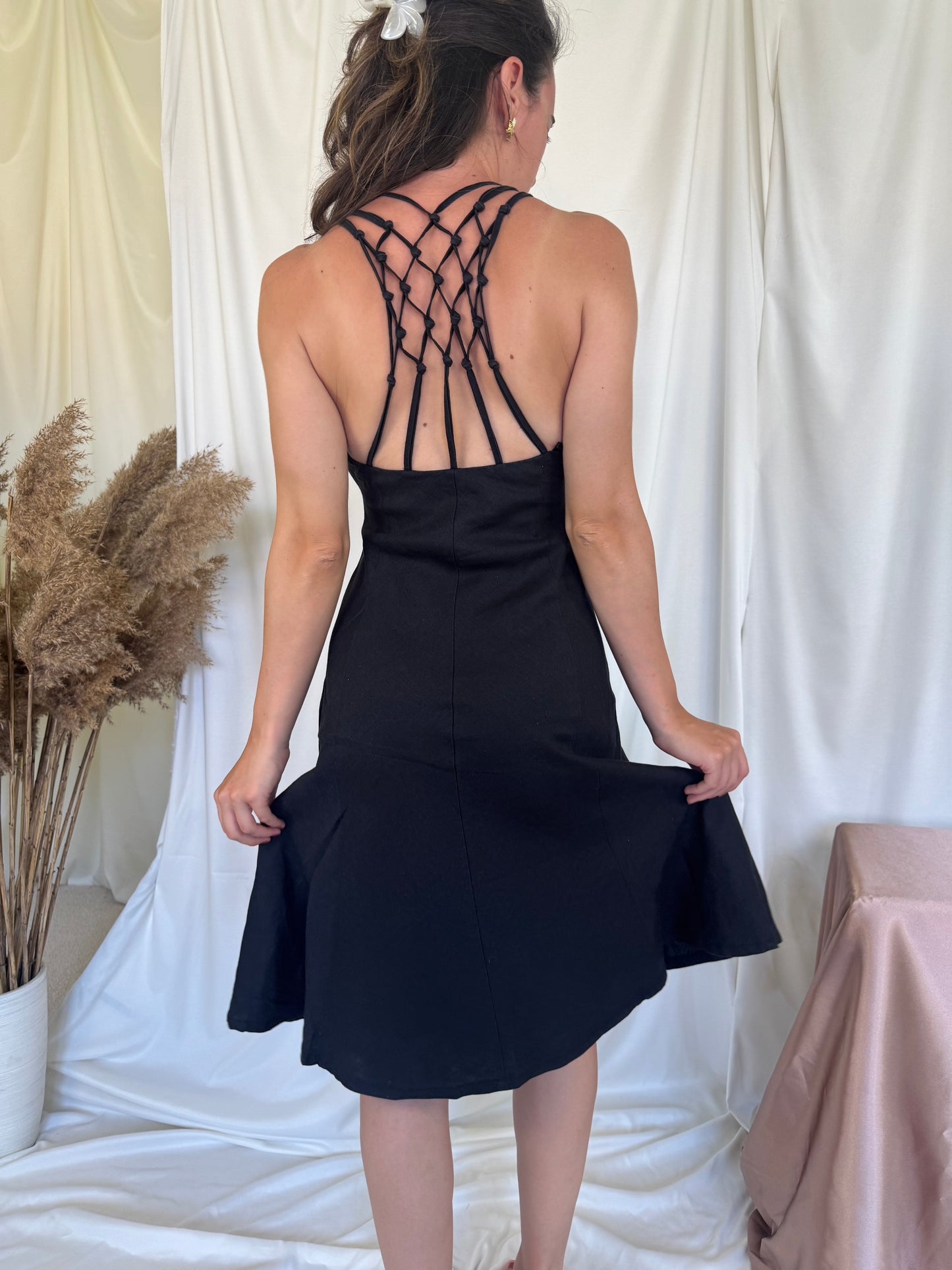 Rochie vintage deosebita din in ( S-M)