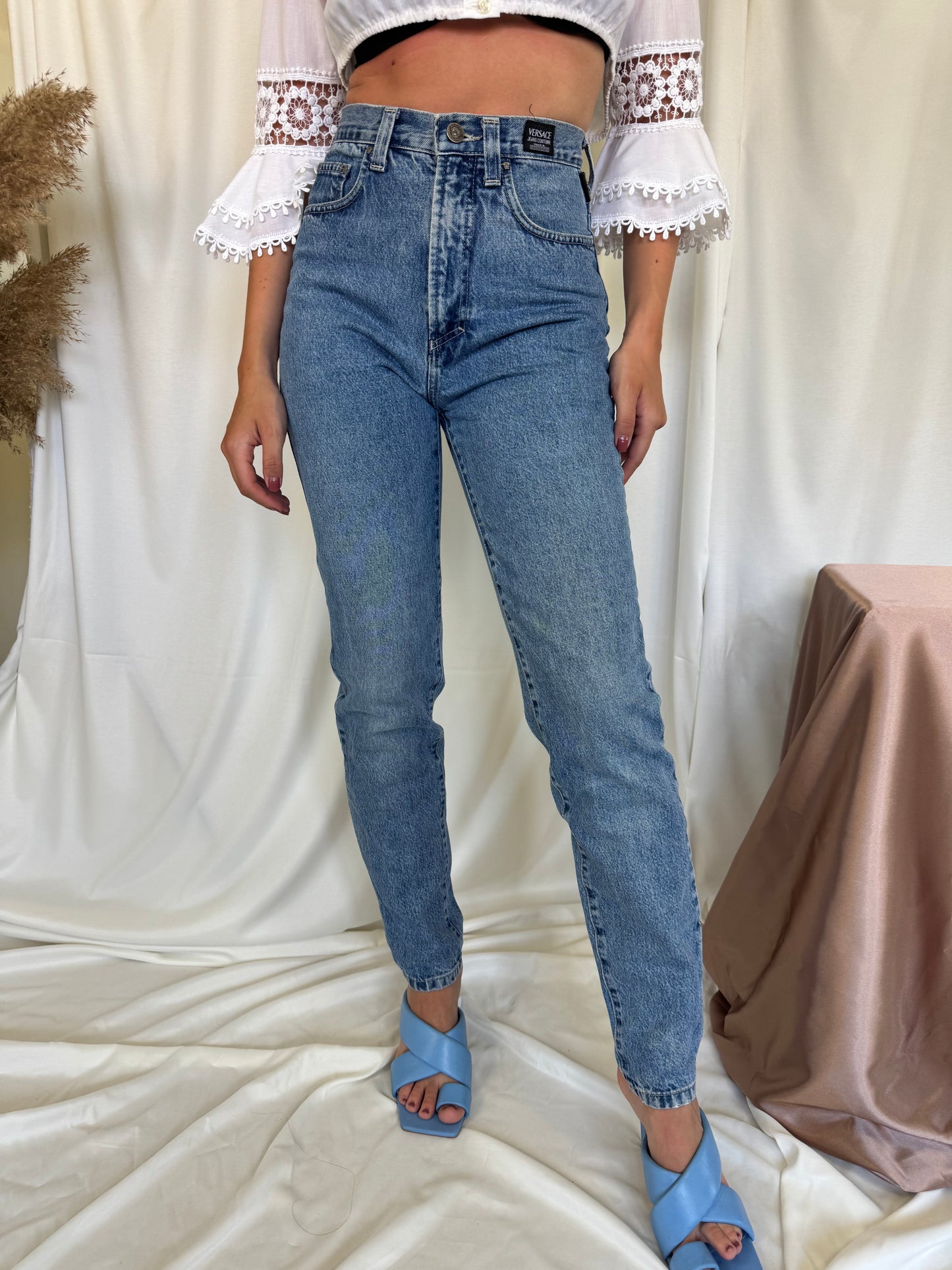 Blug vintage VERSACE talie inalta (XS-S)