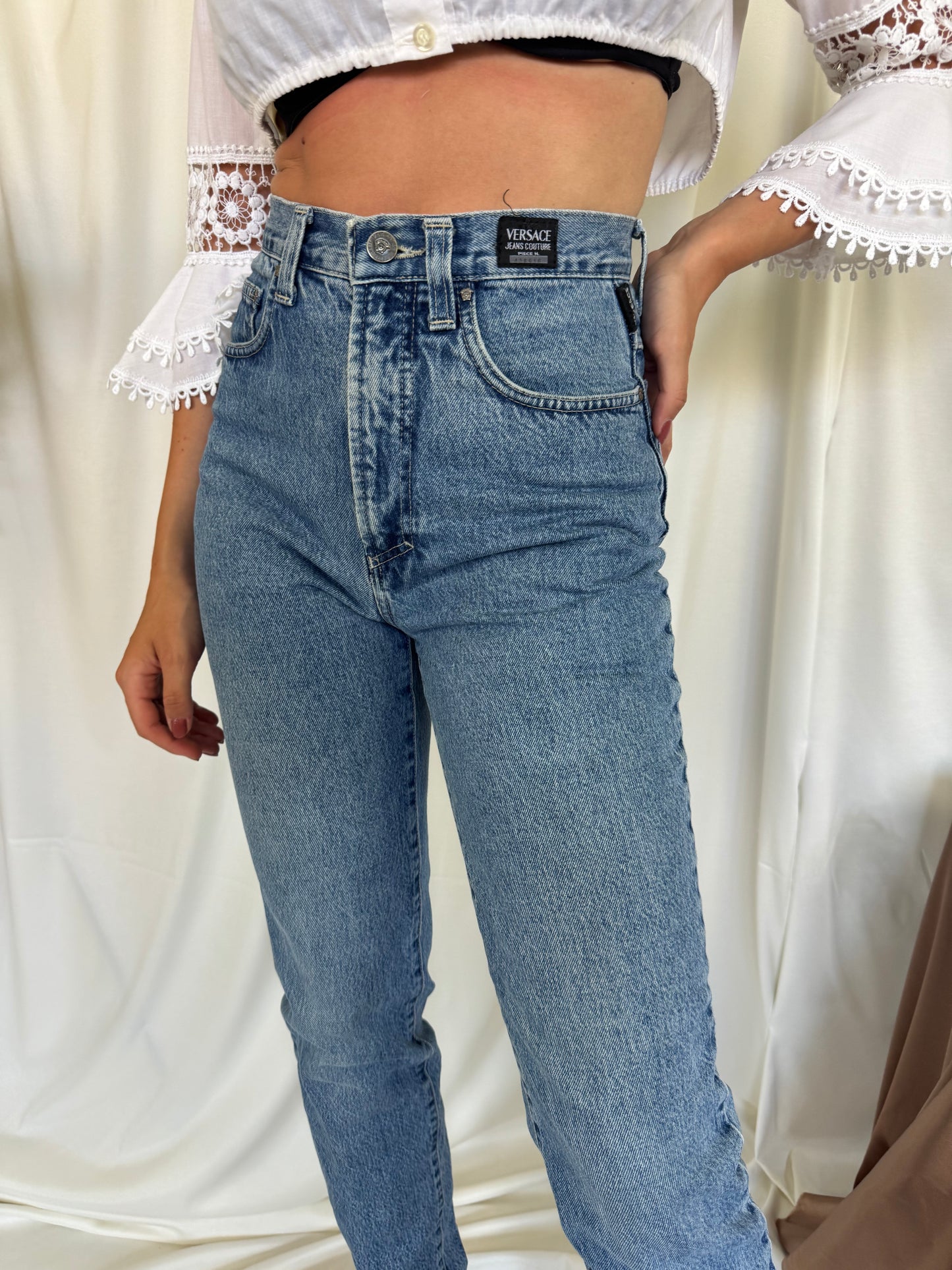 Blug vintage VERSACE talie inalta (XS-S)