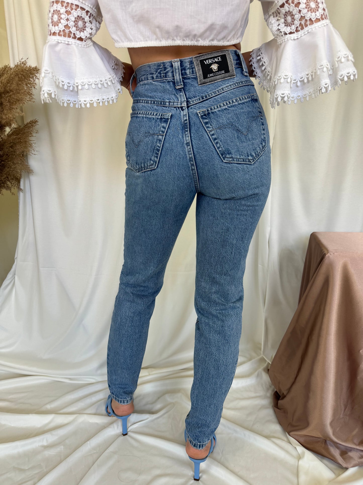 Blug vintage VERSACE talie inalta (XS-S)