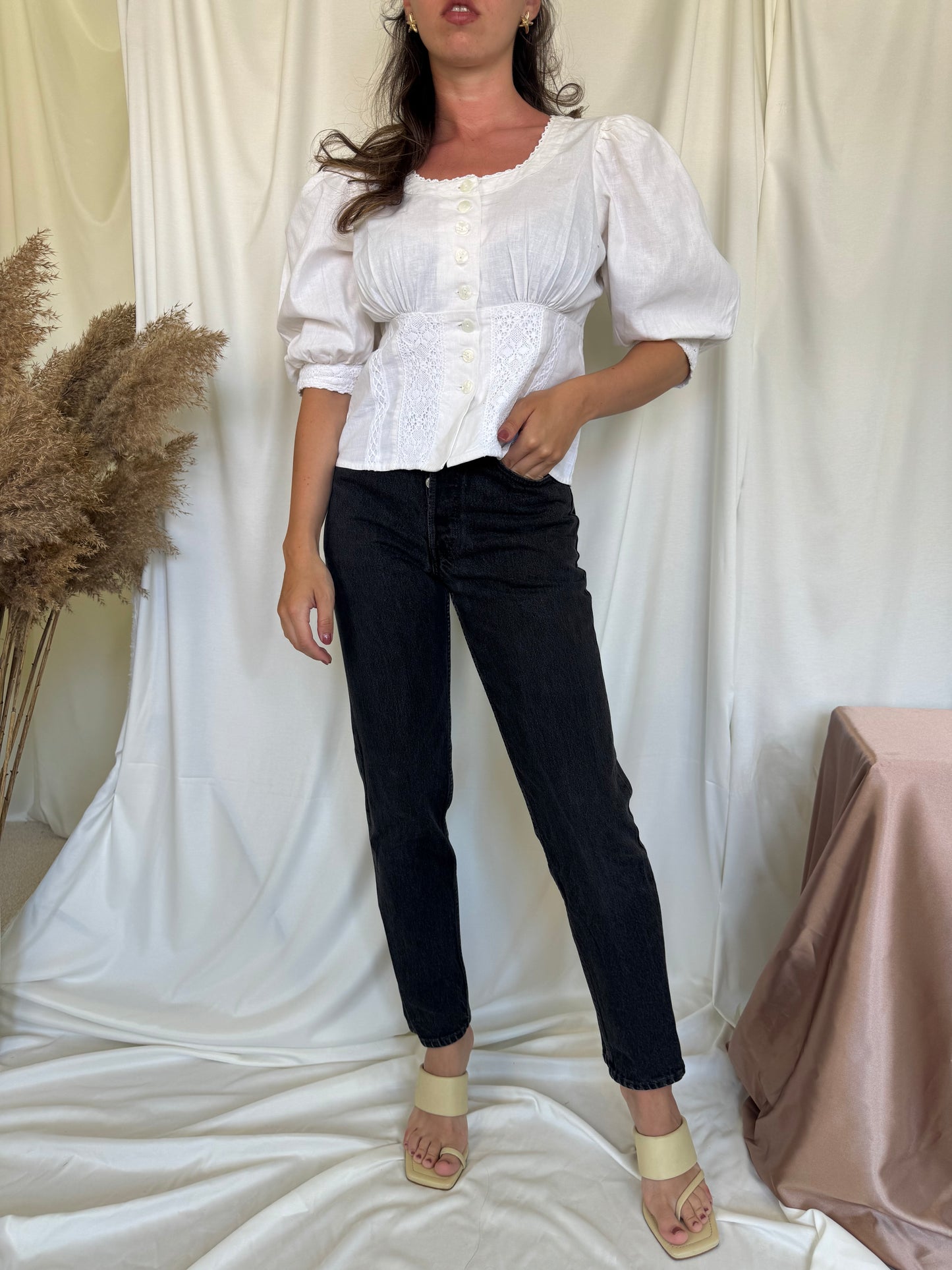 Camasa vintage cu broderie (M)