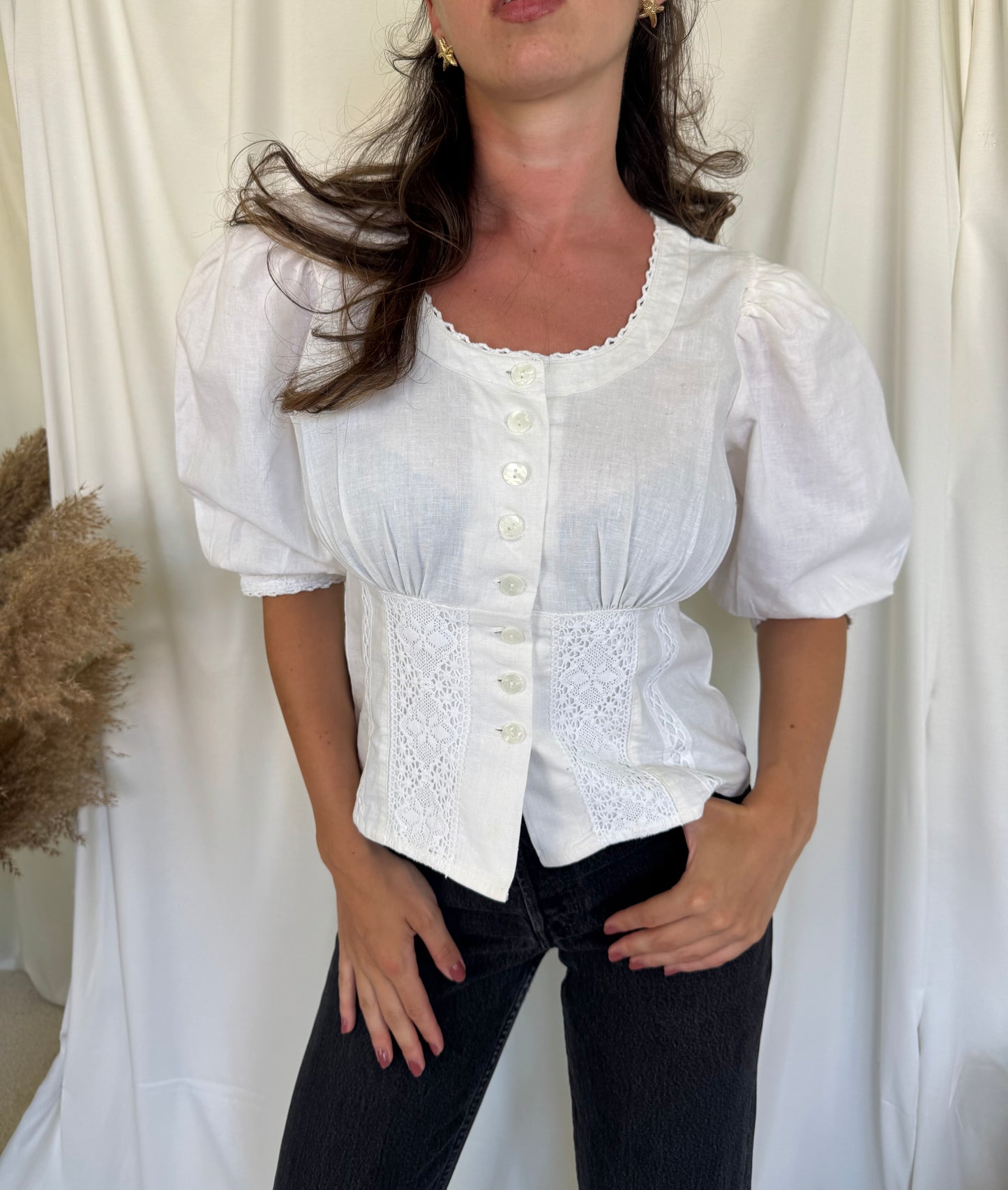 Camasa vintage cu broderie (M)