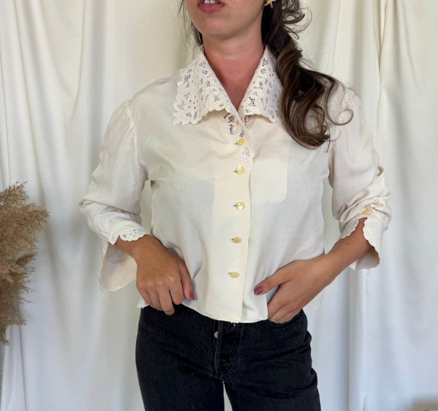 Camasa vintage cu broderie ( M)