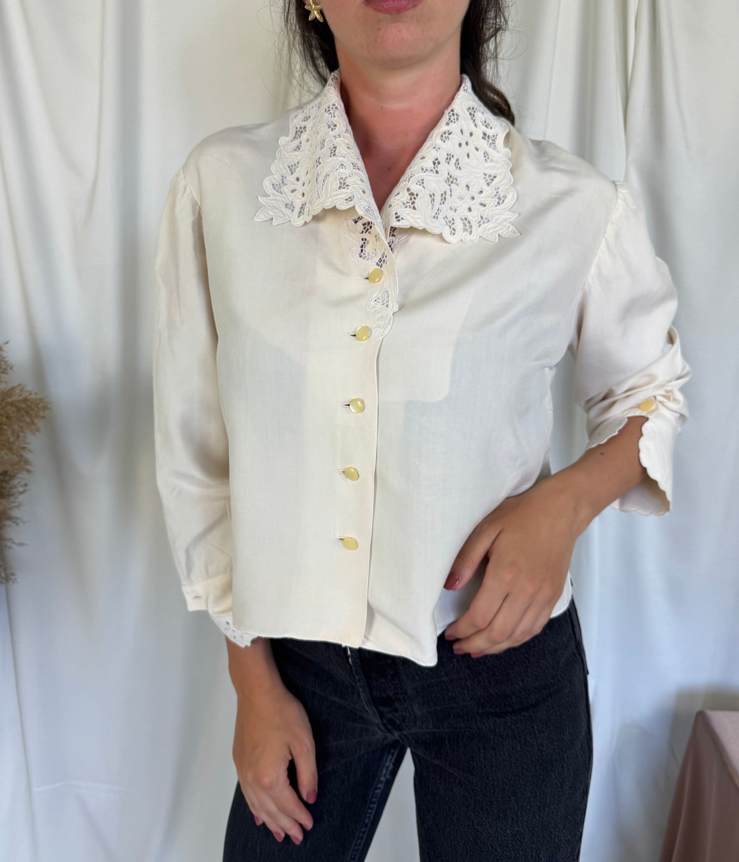 Camasa vintage cu broderie ( M)