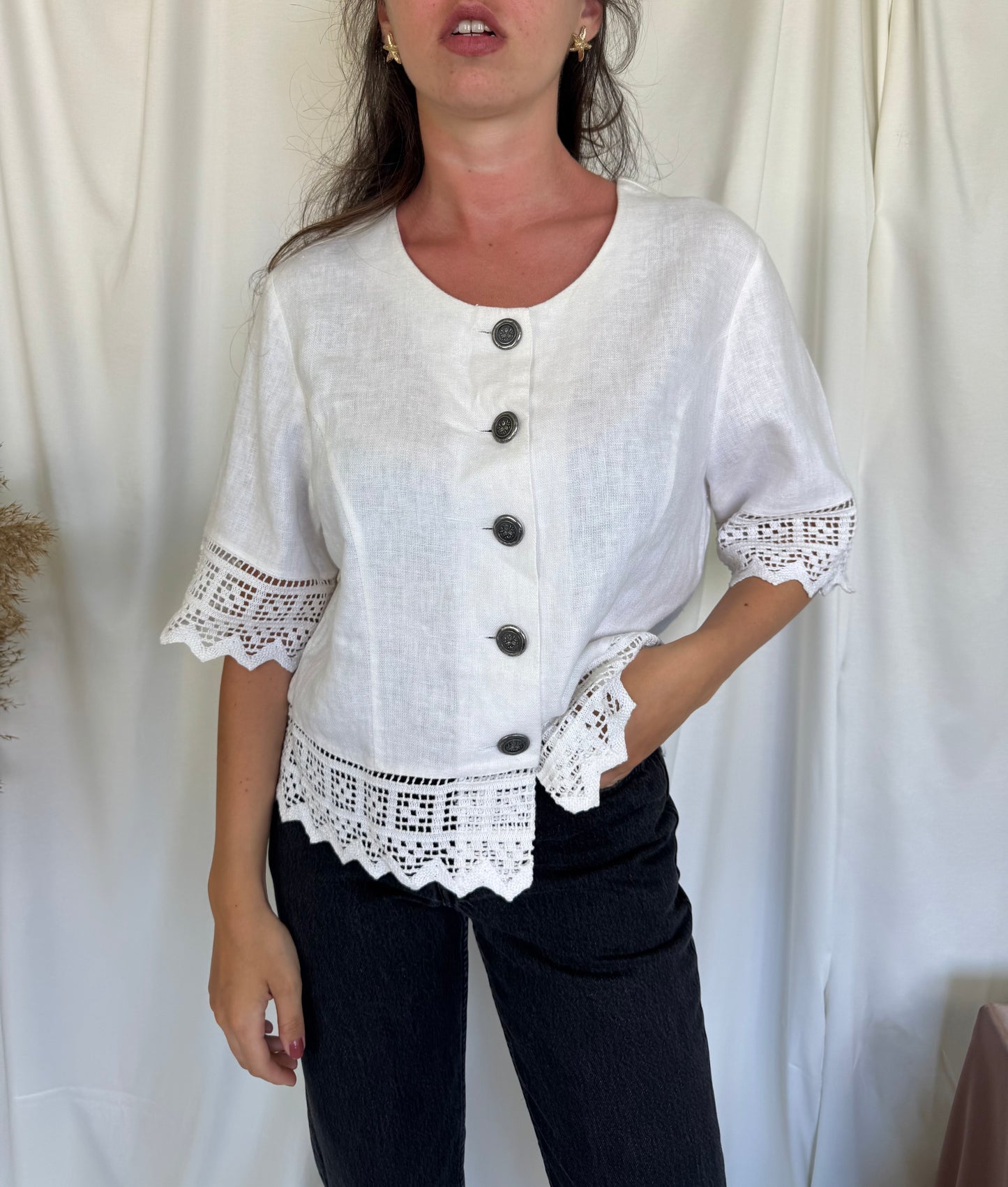 Camasa vintage cu broderie (L)