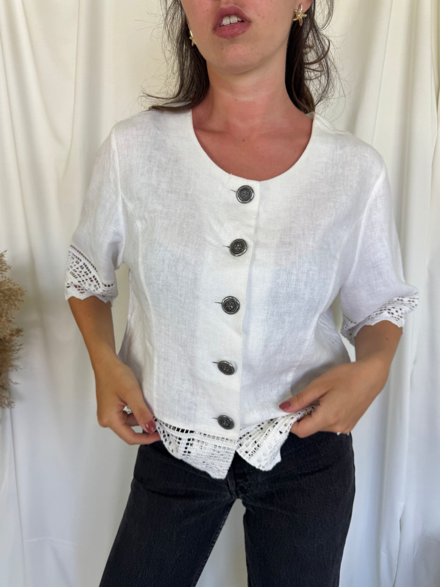 Camasa vintage cu broderie (L)