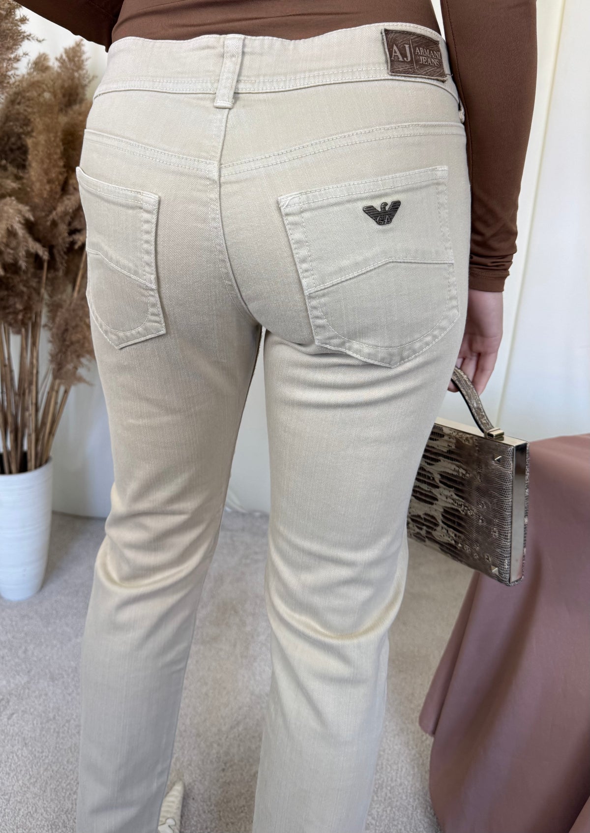 Blugi vintage ARMANI din denim de bumbac ( mărimea S )