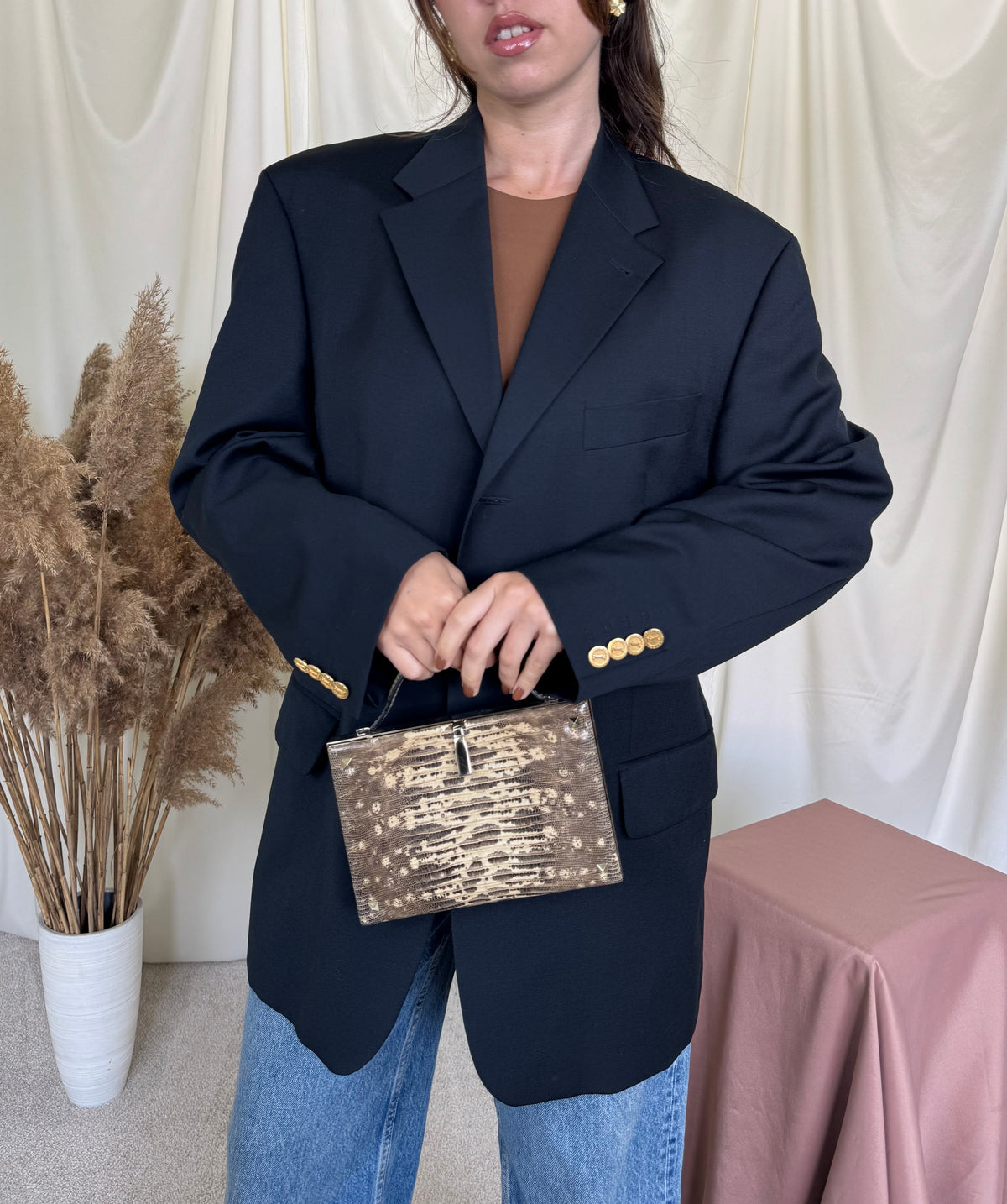 Sacou luxury YvesSaintLaurent din stofă premium 100% lână cu nasturi metalici inscripționați YSL( mărimea L/XL)