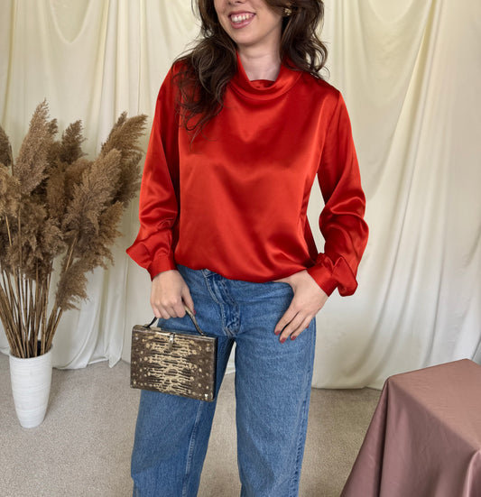 Cămașă delicată Burberry cu nasturi metalici 
(Mărimea M)