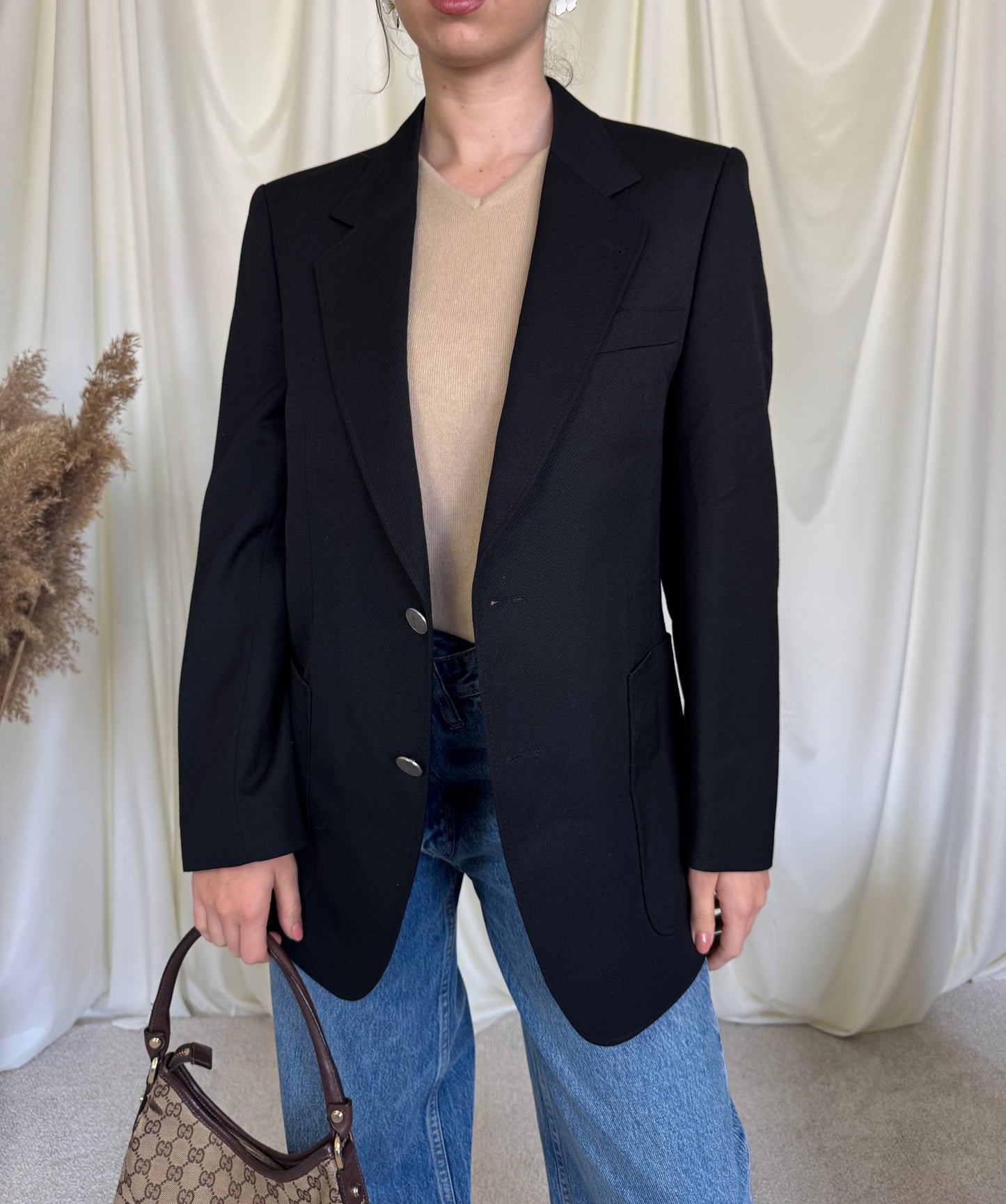 Sacou vintage superb din stofă cu structură, mărimea S - fit oversized