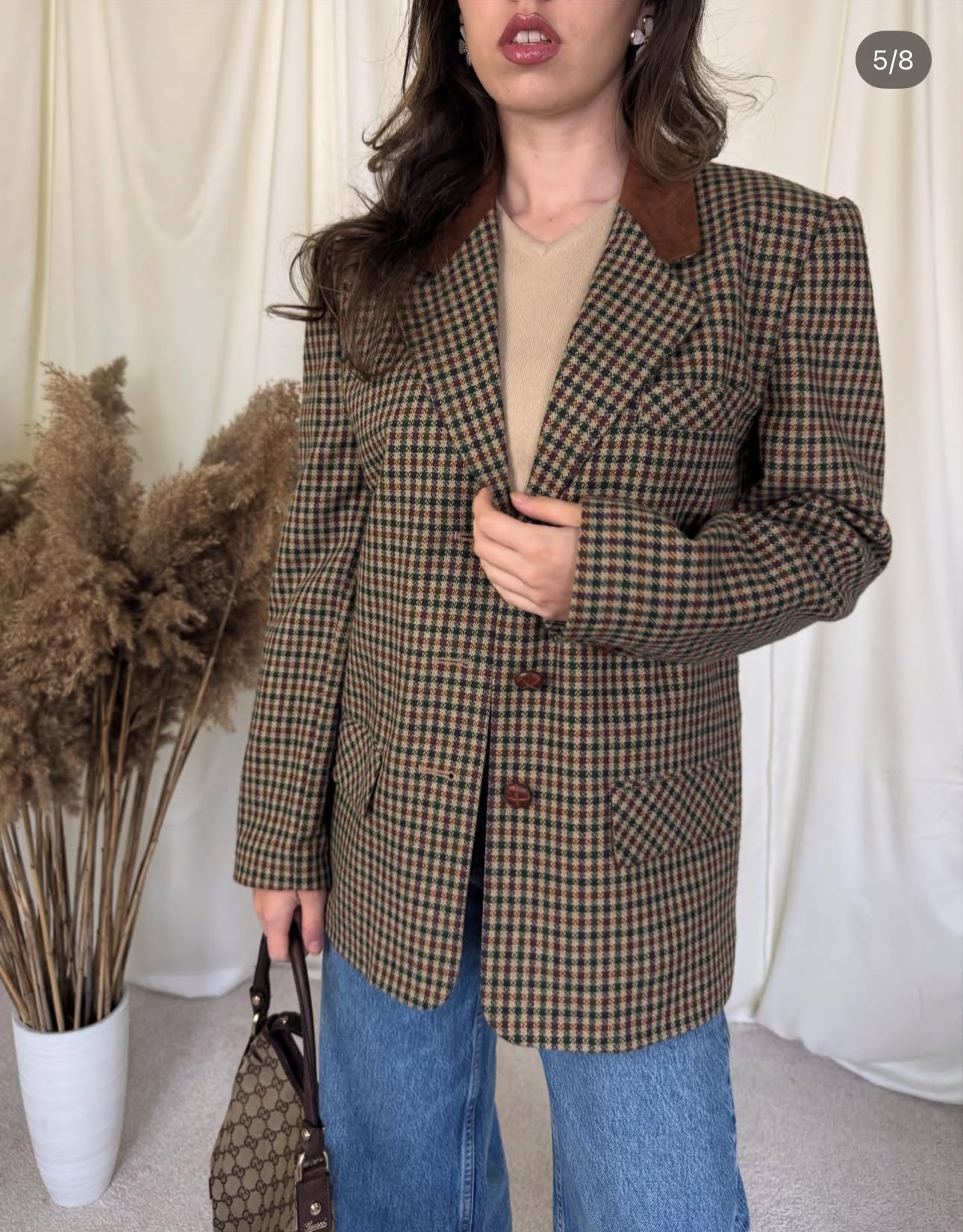 Sacou vintage din stofă de lână ( mărimea M)