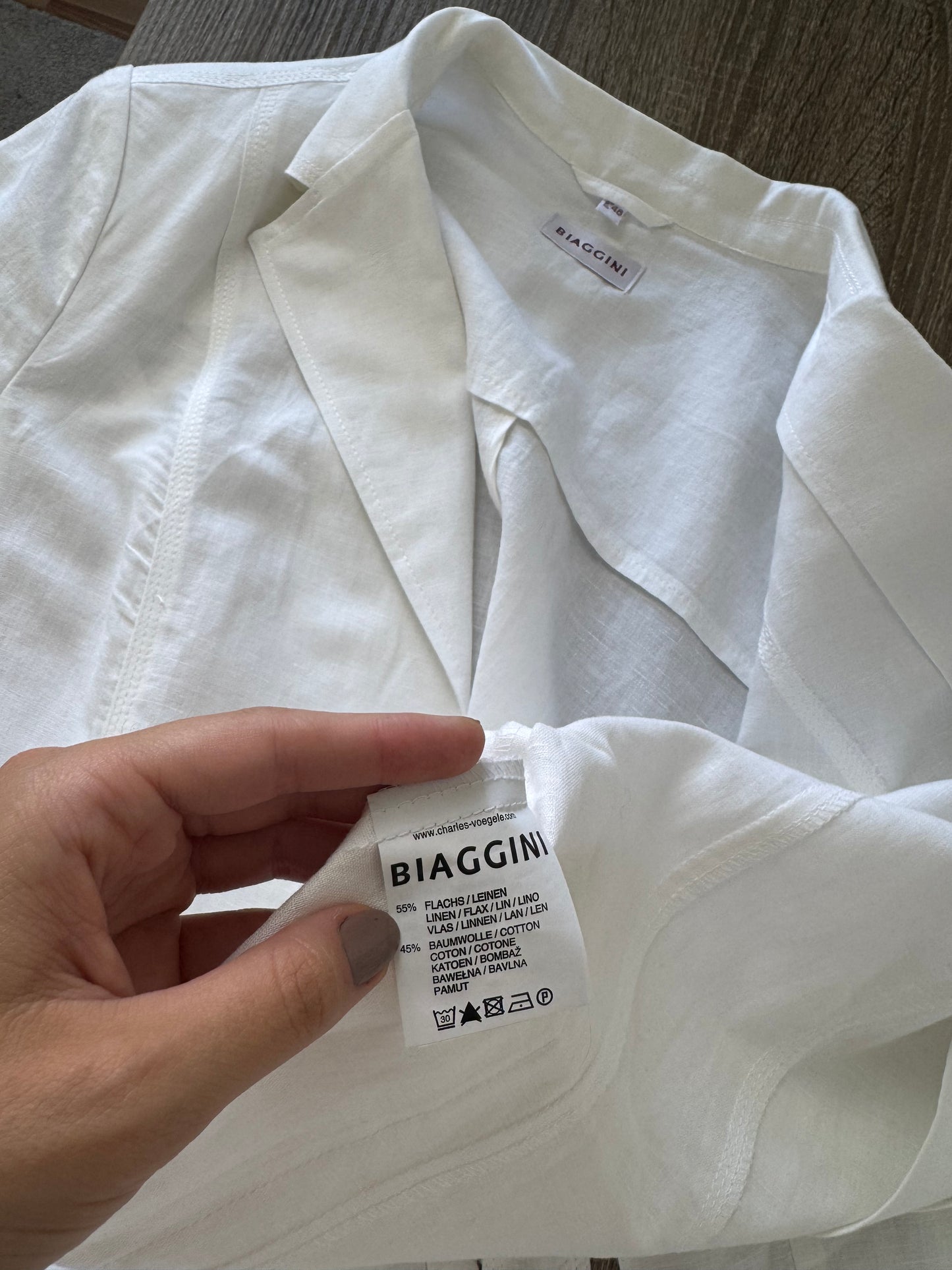 Sacou BIAGGINI din in și bumbac cu cordon în talie ( mărimea L-XL)