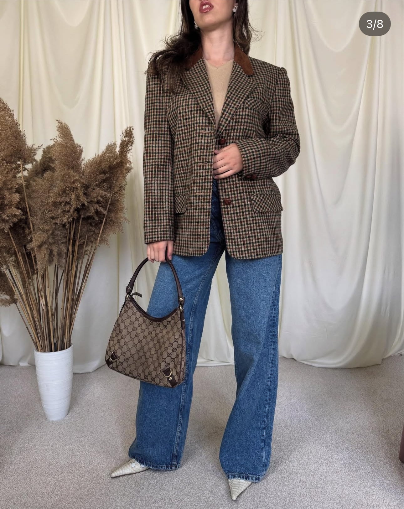 Sacou vintage din stofă de lână ( mărimea M)