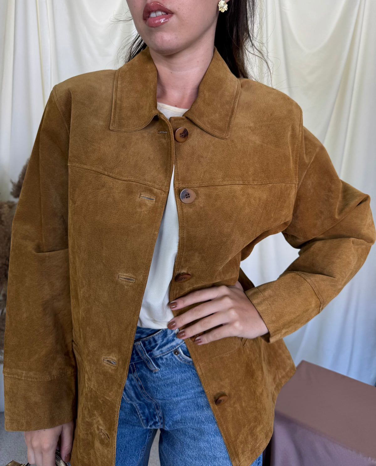 Jacheta super cool din piele naturală nappa, produs nou ( mărime 40- M/L)