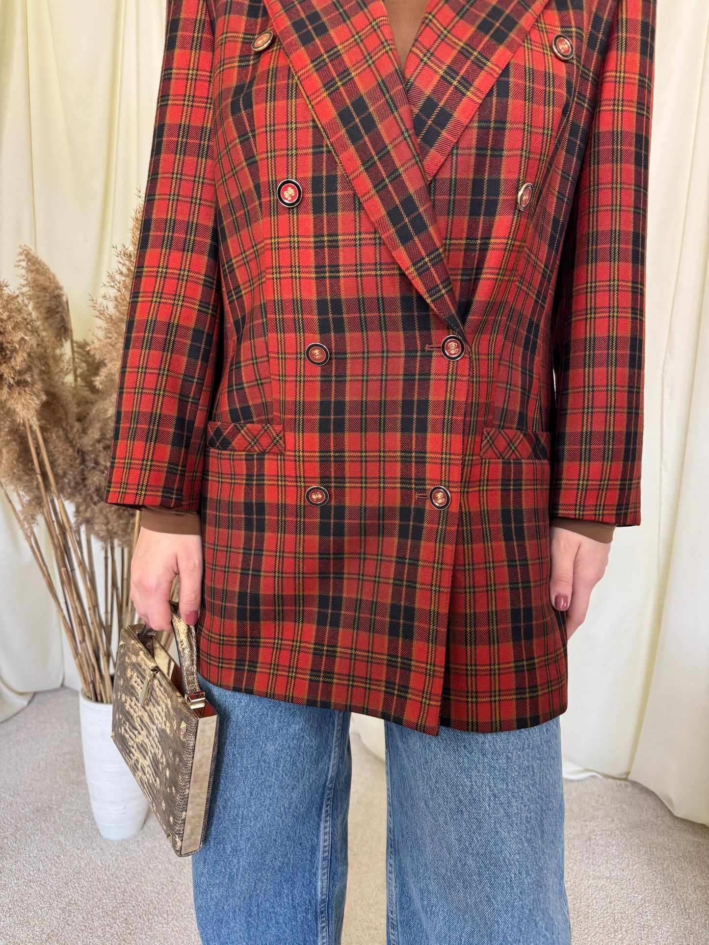 Sacou din stofă cu print 75% lână virgină ( M)