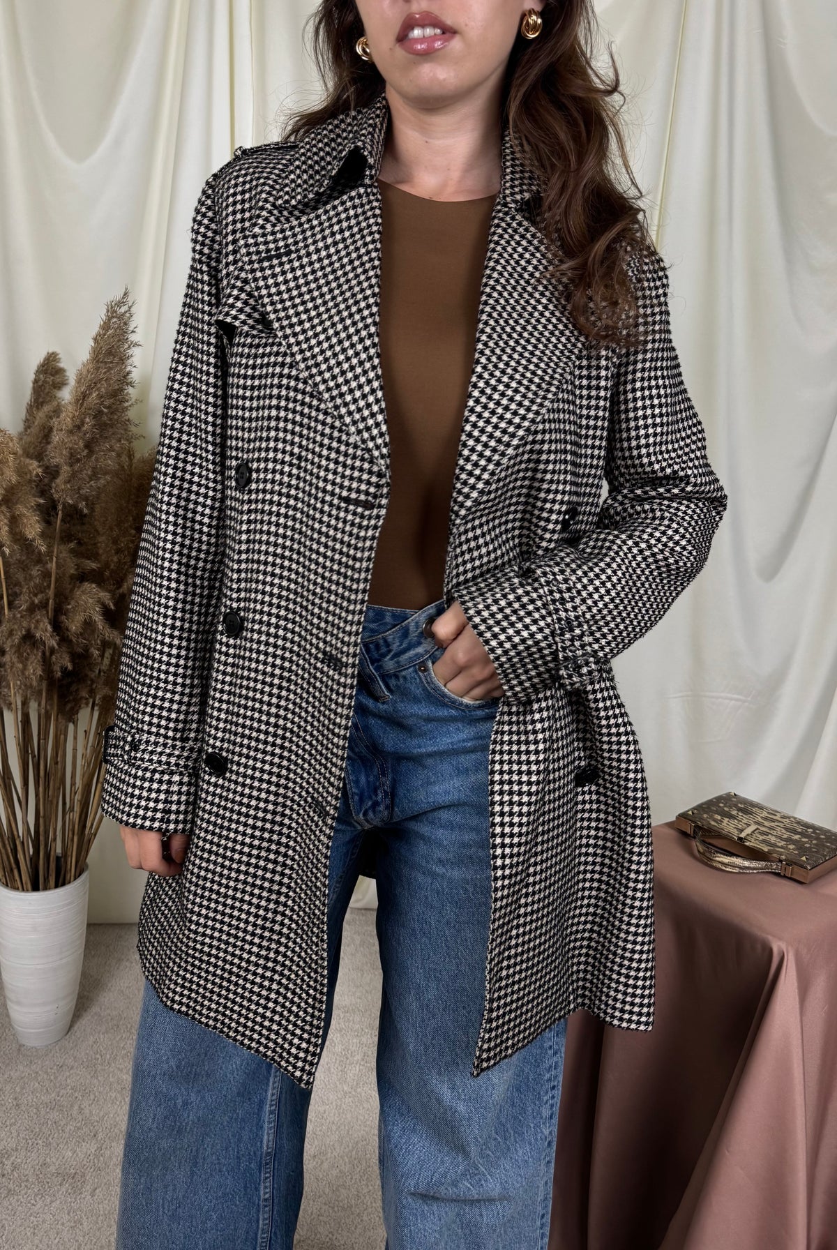 Trench luxury Ralph Lauren PURPLE LABLE din Lana și vascoza ( mărimea S/M)