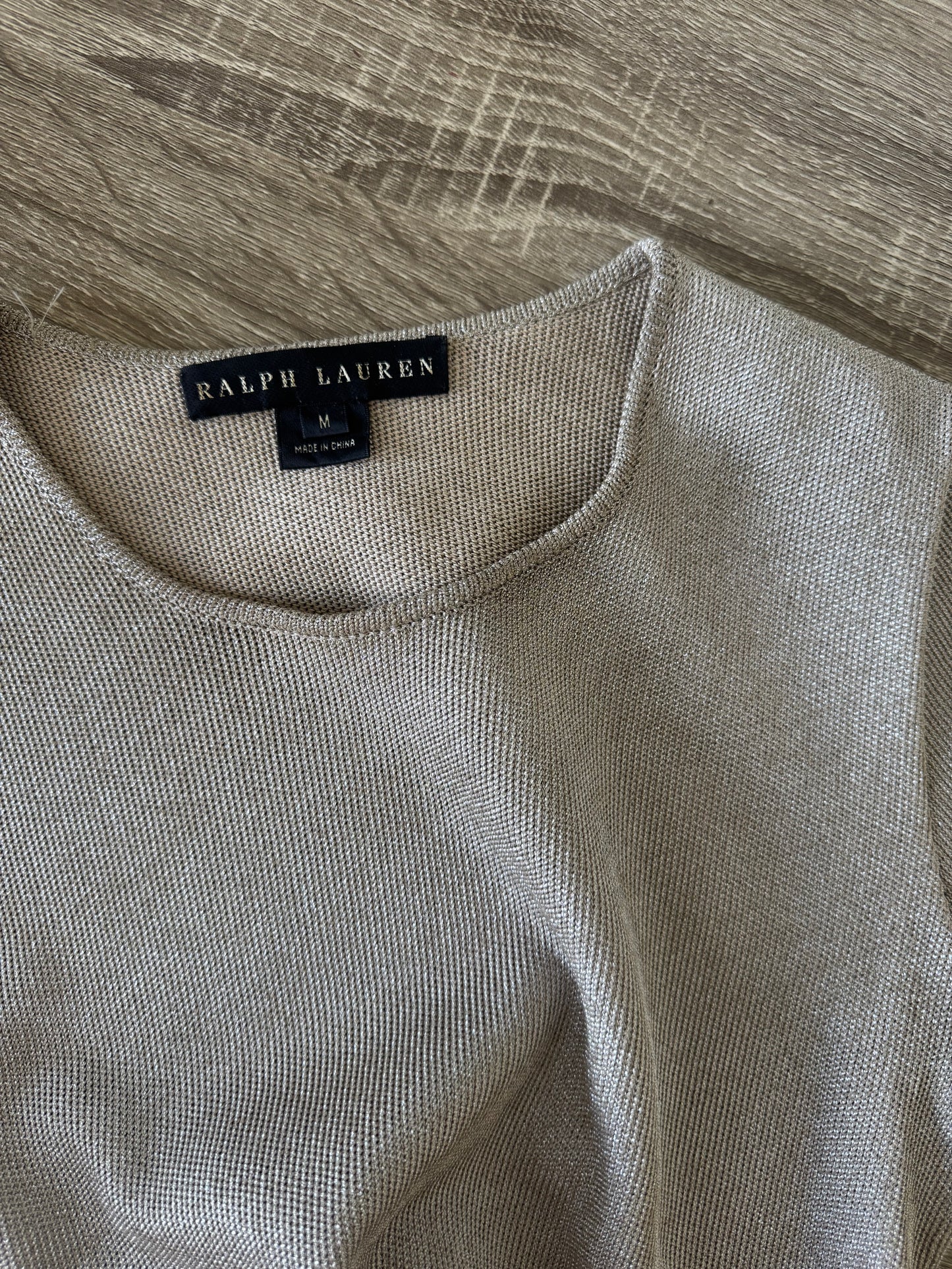 Rochie Ralph Lauren din croset metalic și mătase naturala, material elastic ( mărimea S-M)