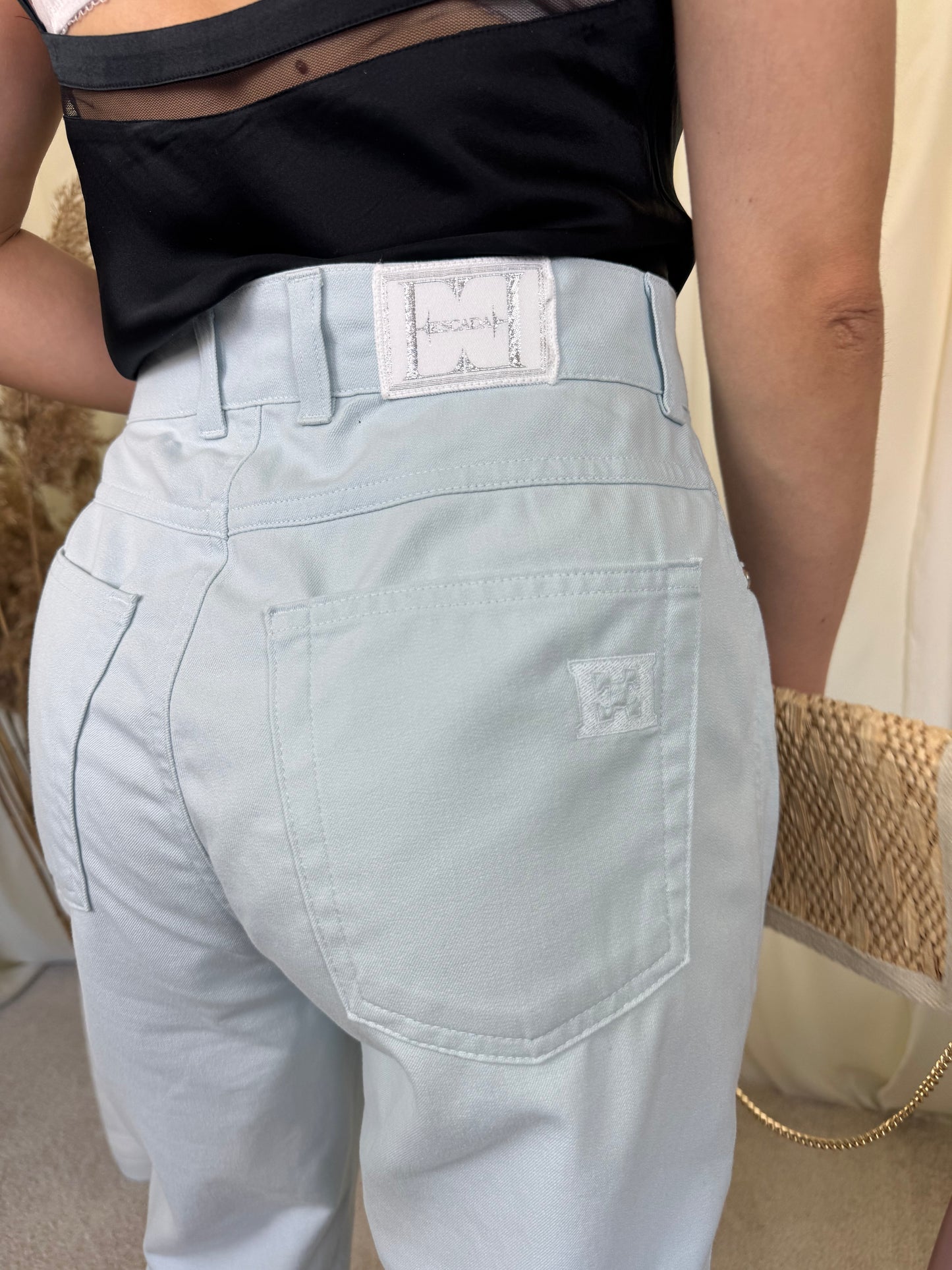 Pantalon Escada din bumbac cu talie super înaltă ( mărimea M-L)