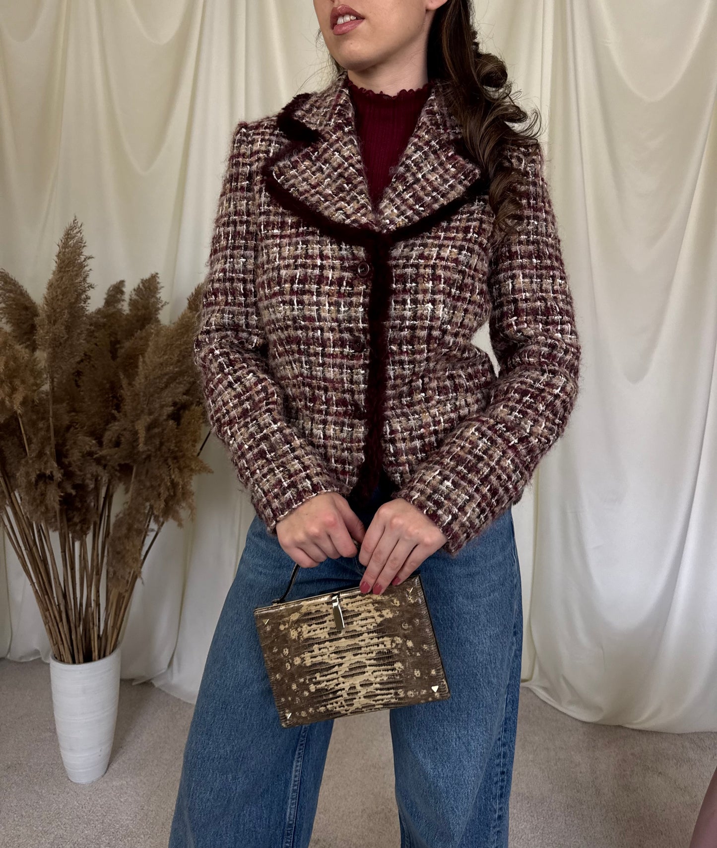 Sacou Gilbret din stofă superbă tip tweed (mărimea 36/s)