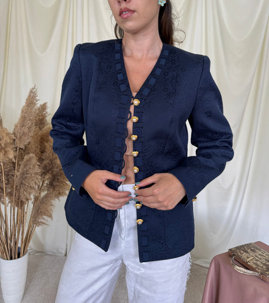 Sacou vintage RENZO din 100% bumbac cu nasturi bijuterie 
(Mărimea S/ M)
