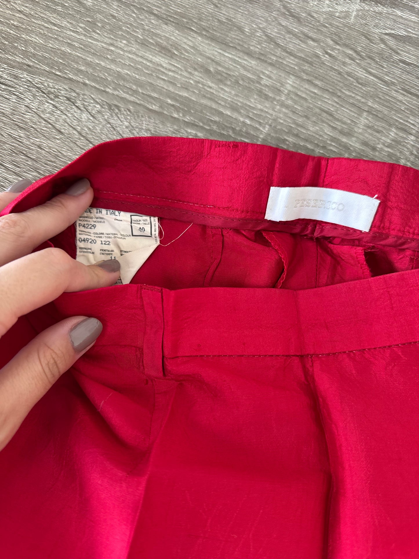 Pantaloni luxury PESERICO din 100% mătase naturăla cu talie medie ( mărimea XS)
