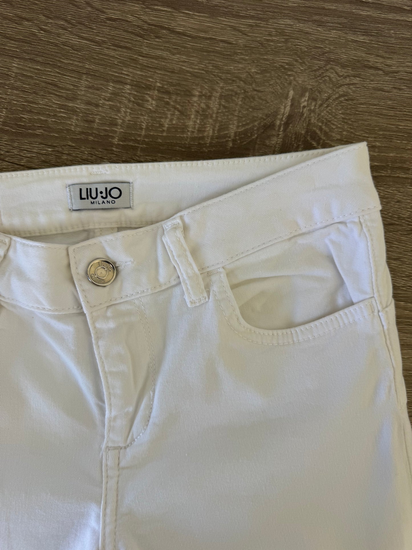 Pantalon Liu Jo din bumbac cu detalii brodate, stretch ( mărimea XS)