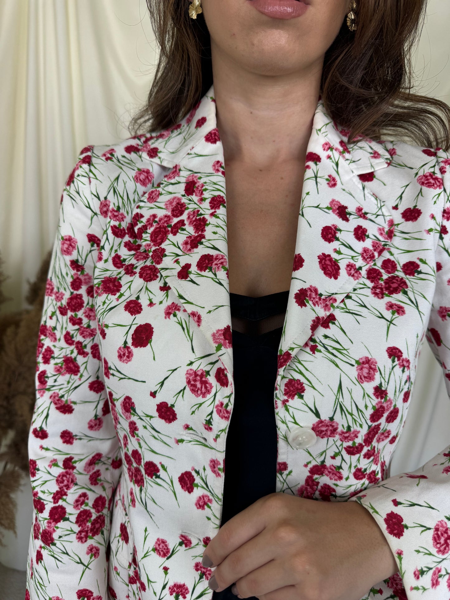Sacou vintage Dolce& Gabbana cu print floral din 100% bumbac ( mărimea XS )