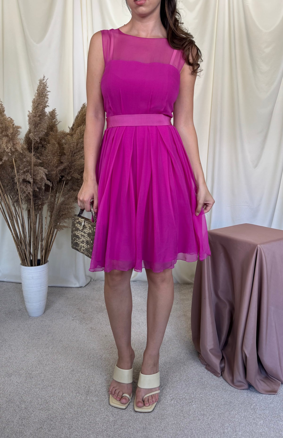 Rochie luxury MAX MARA colectia Pianoforte din 100% mătase naturală, centura pentru ajustare ( marimea XS)