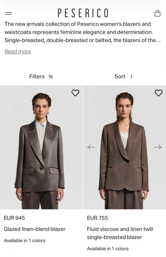 Sacou luxury PESERICO din catifea de bumbac ( M/L)