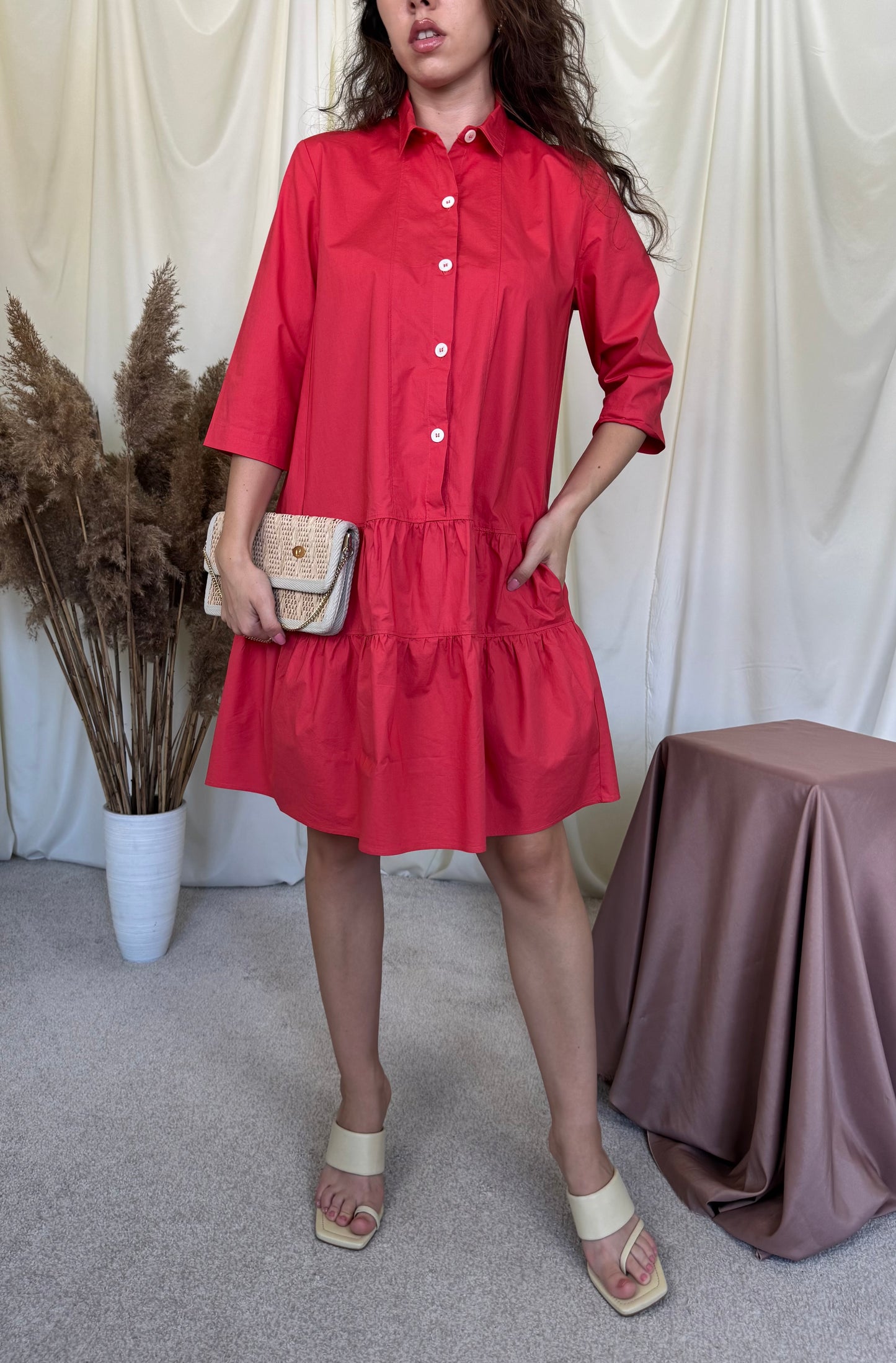Rochie premium ROSSO 35 din 100% bumbac, brand italienesc ( mărimea S- S/M)
