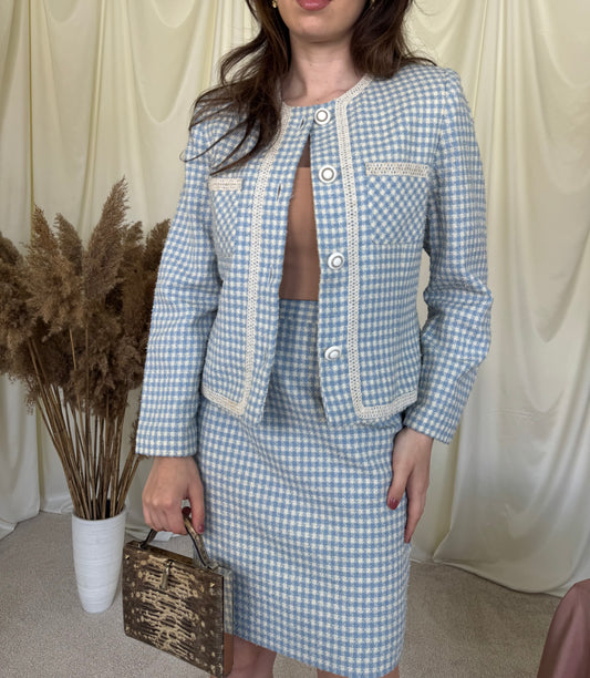 Deux piece vintage din 100% lana, sacou și fusta. Made in Italy  (Mărimea S/M)