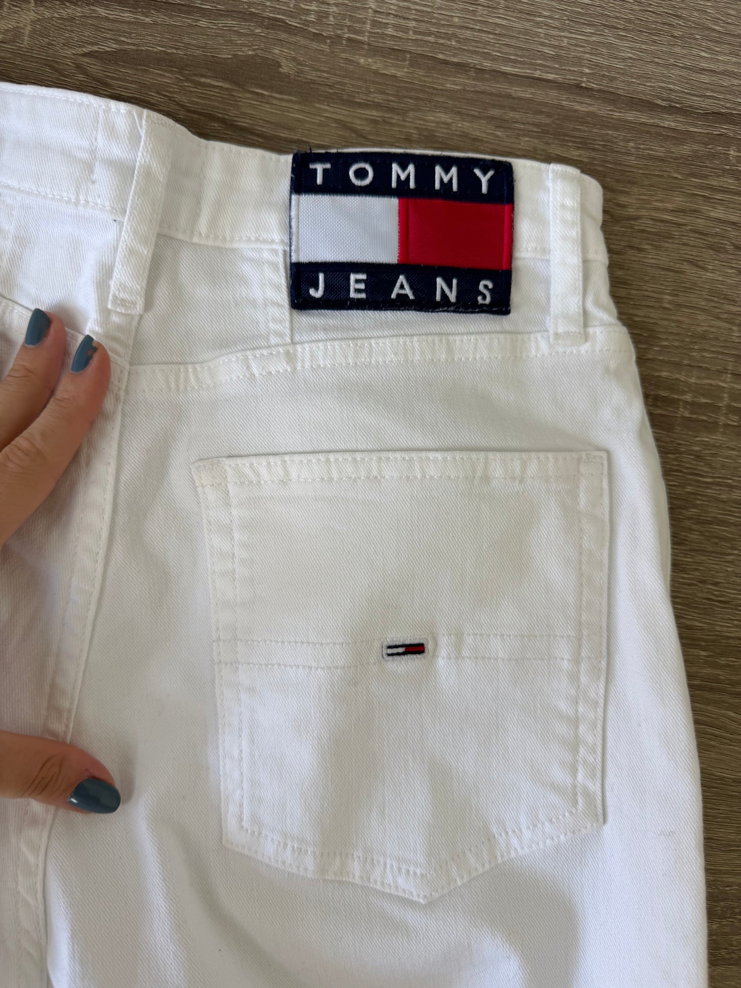 Blugi Tommy Hilfiger mom jeans cu talie înaltă, denim elastic ( mărimea S, S-M)
