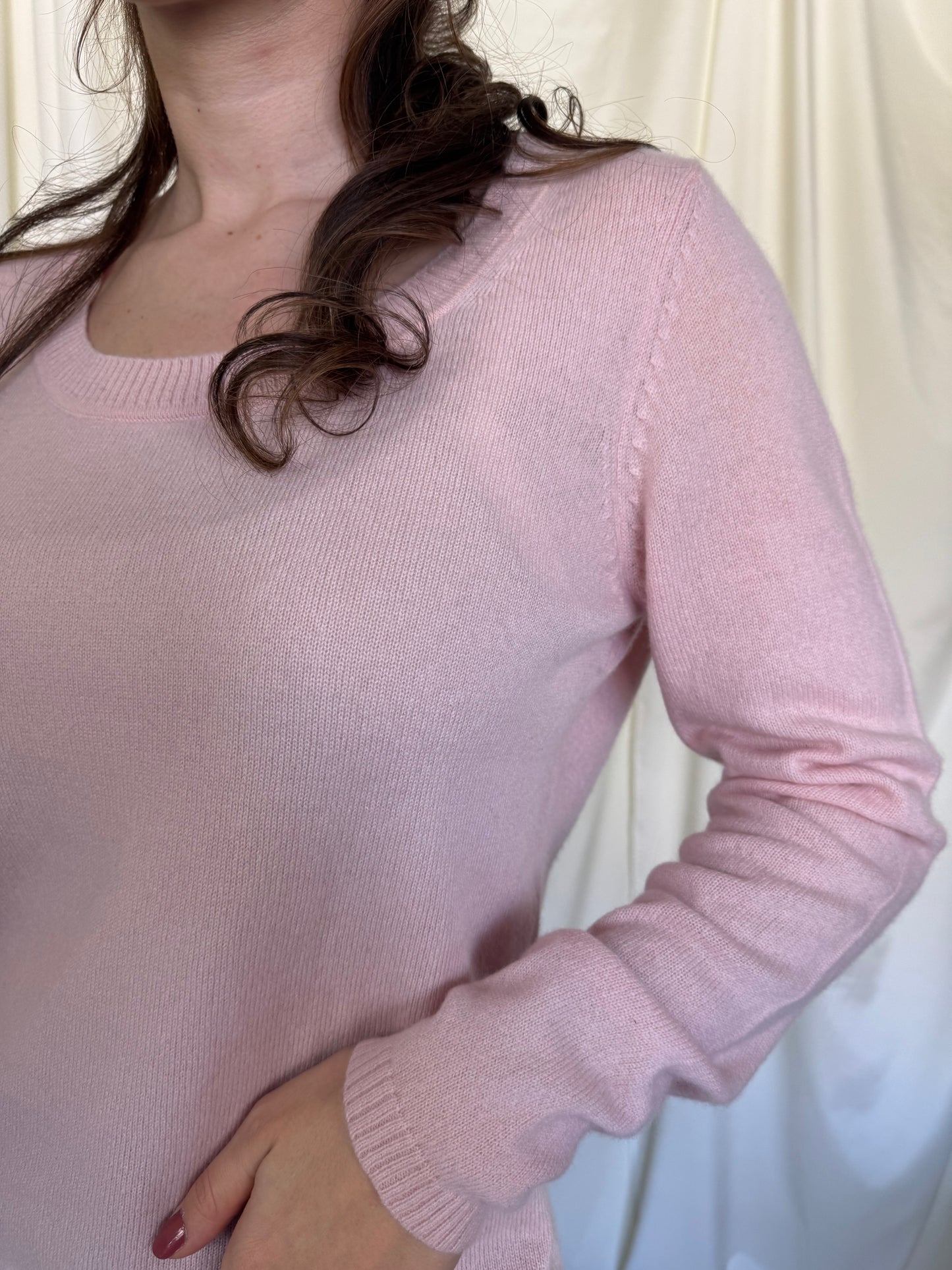 Pulover baby pink madeleine din 100% cașmir ( M)