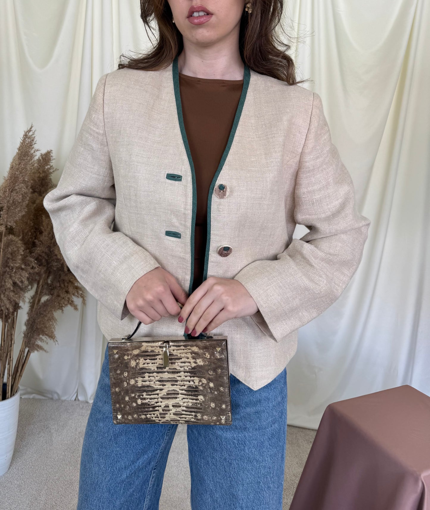 Sacou vintage din 100% in cu structură 
(Mărimea 40/M)