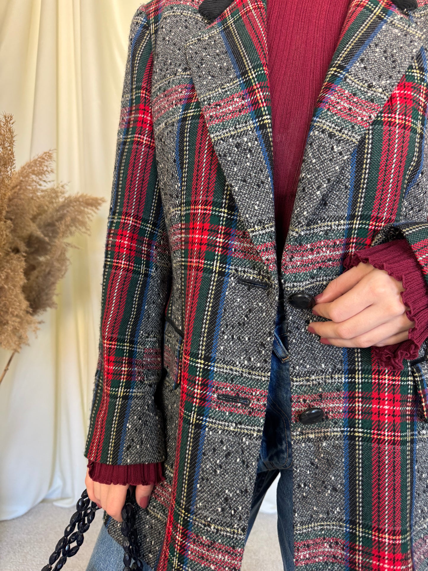 Sacou vintage superb din stofă de lână ( mărimea M)