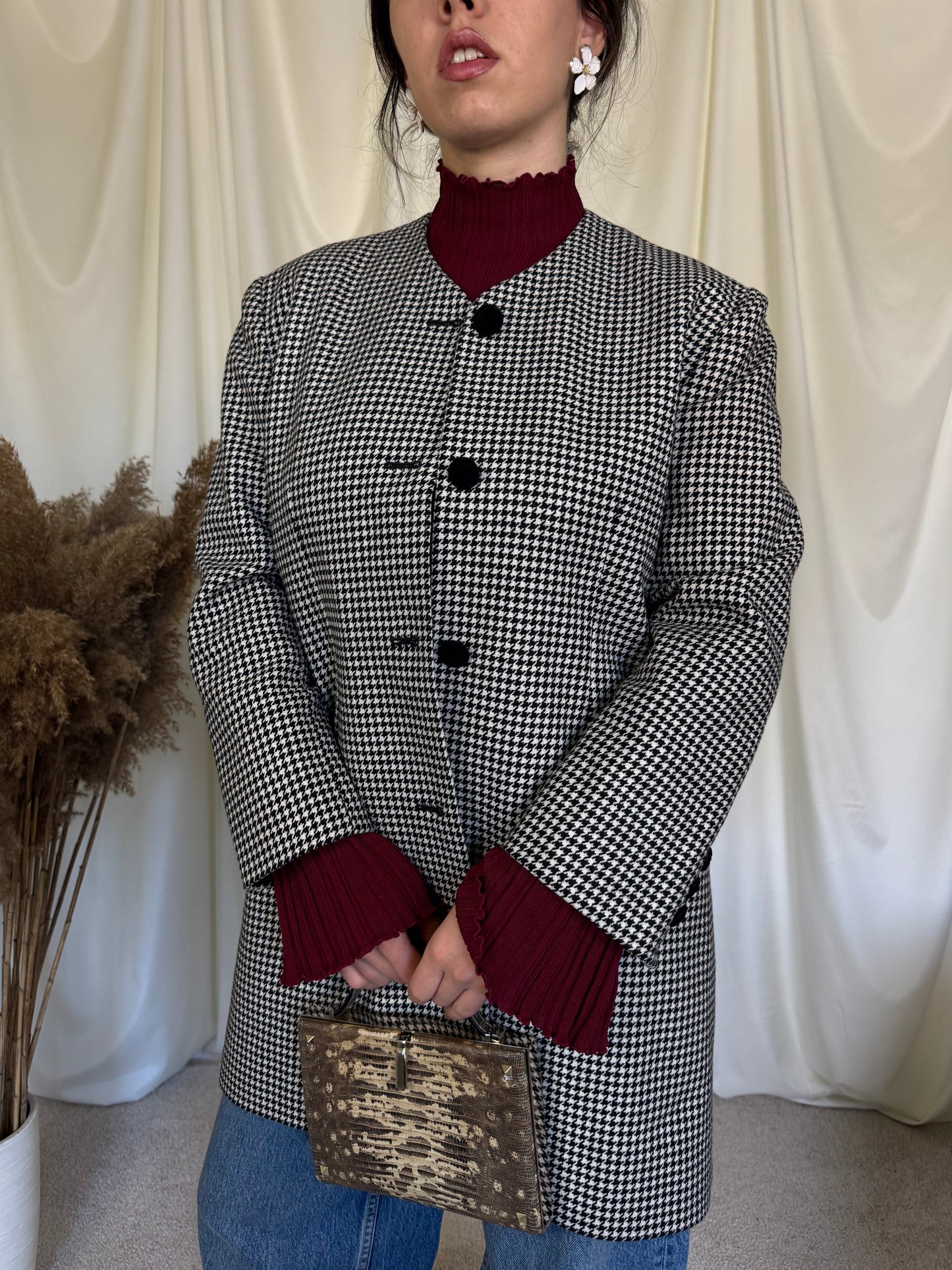 Pardesiu elegant în print pepit