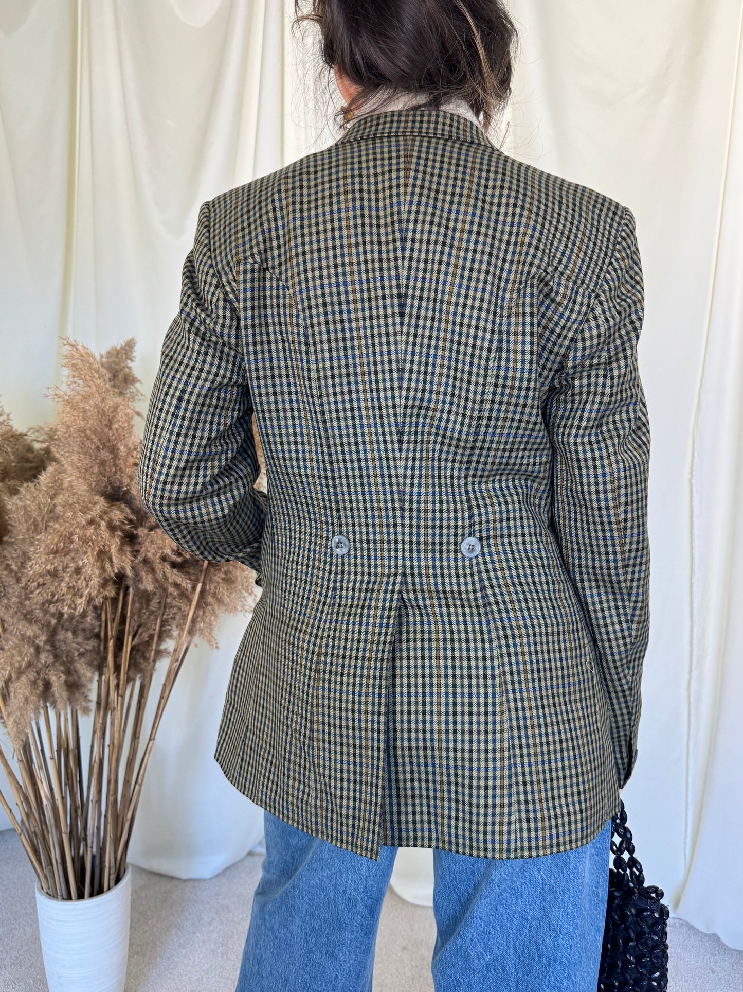 Sacou vintage din stofă de lână, croi cambrat( mărimea m)