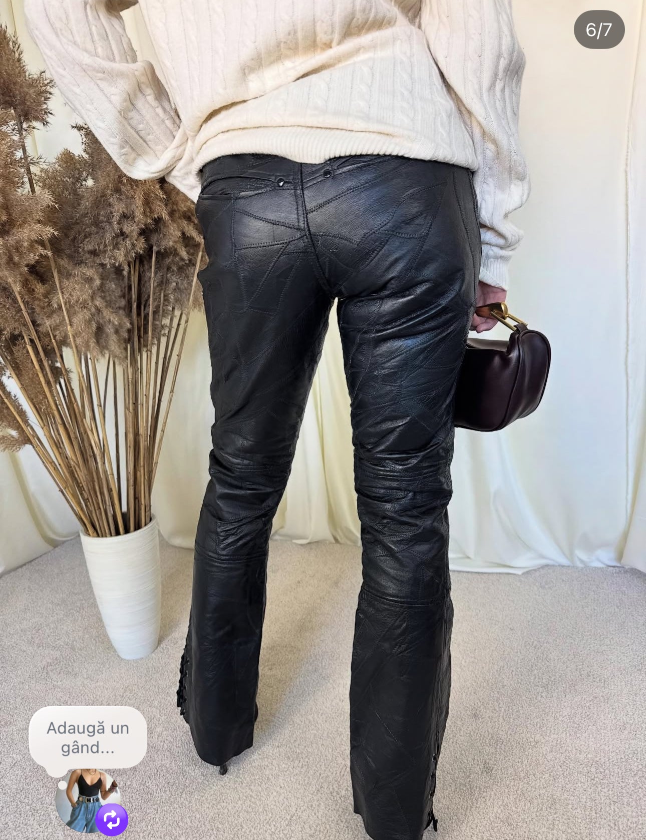 Pantaloni vintage piele naturală( mărimea XS-S)