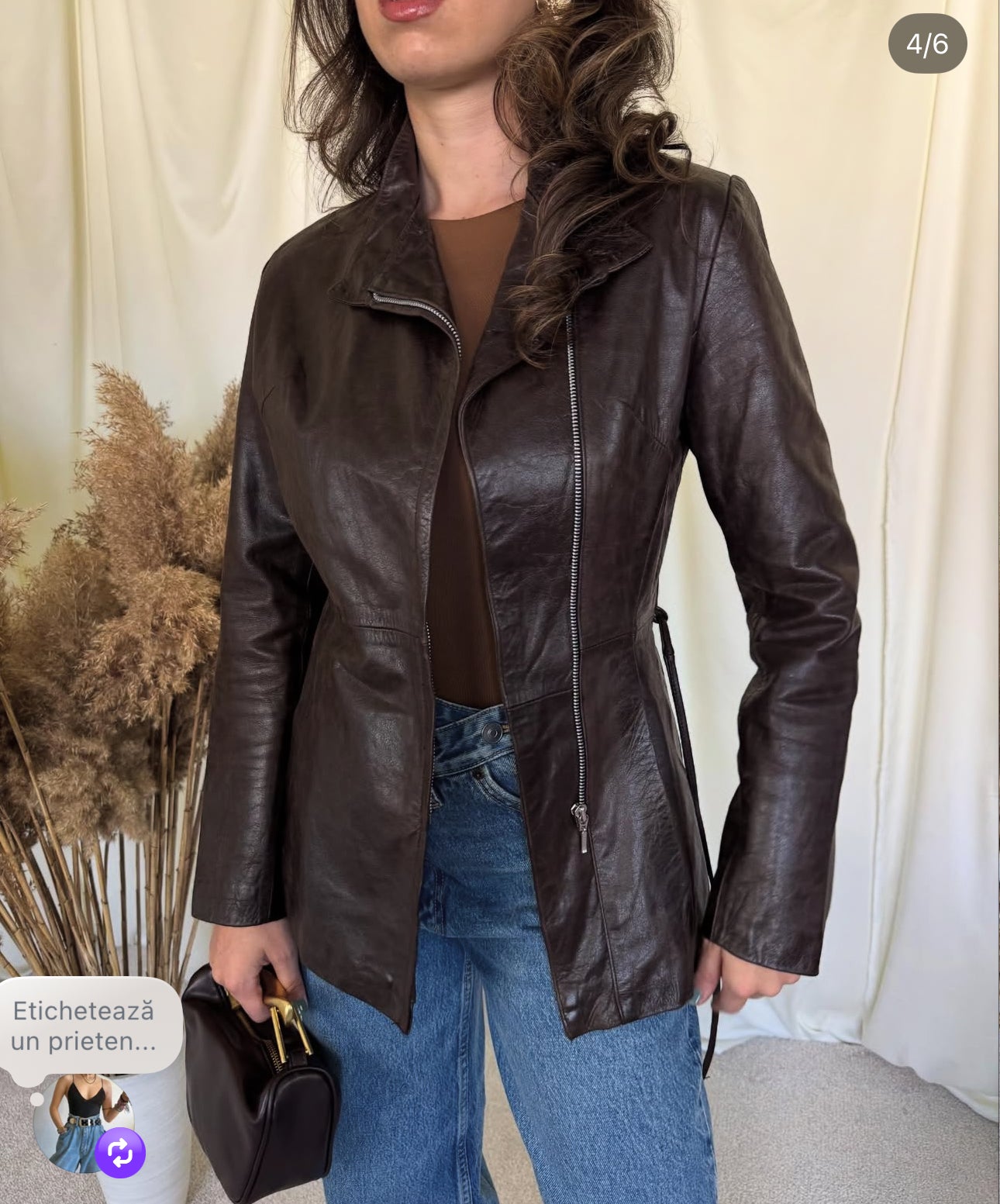 Jacheta vintage piele naturală( mărimea xs-s)