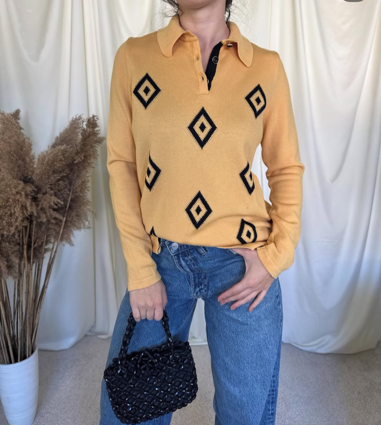 Pulover vintage din 100% lână moale( mărimea M)