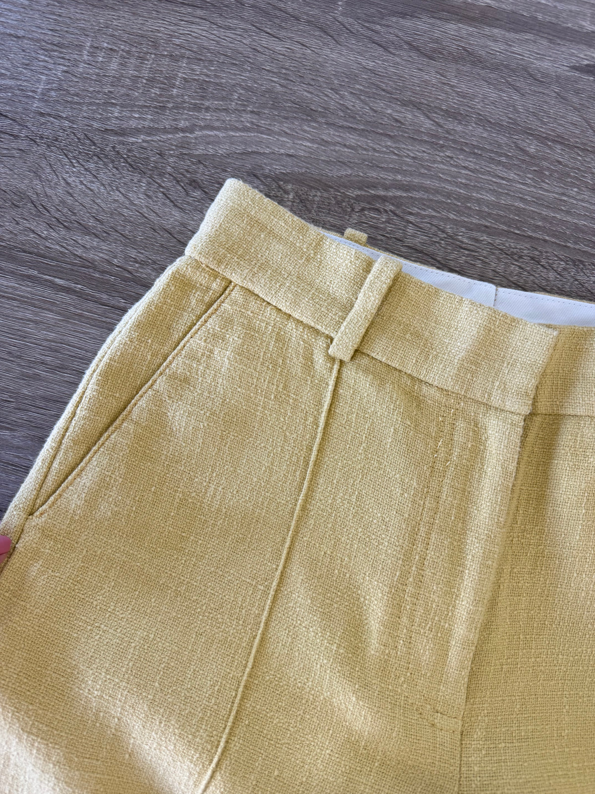 Pantalon Sezane cu talie înaltă din bumbac și in ( mărimea S)