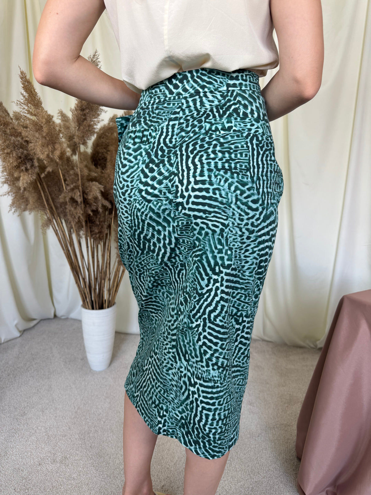 Fusta luxury MAX MARA din bumbac cu print, talie înaltă marcata  ( mărimea S) 70-72 cm talie