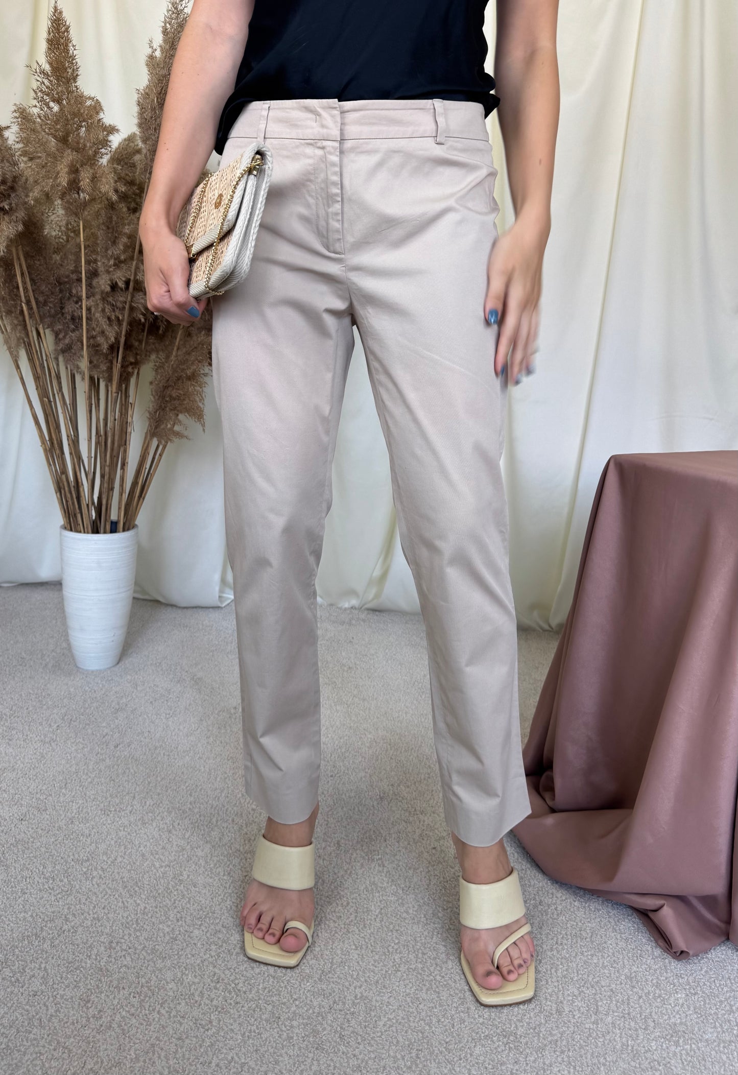 Pantaloni Max Mara cropped cigarette, stretch office( marimea S)