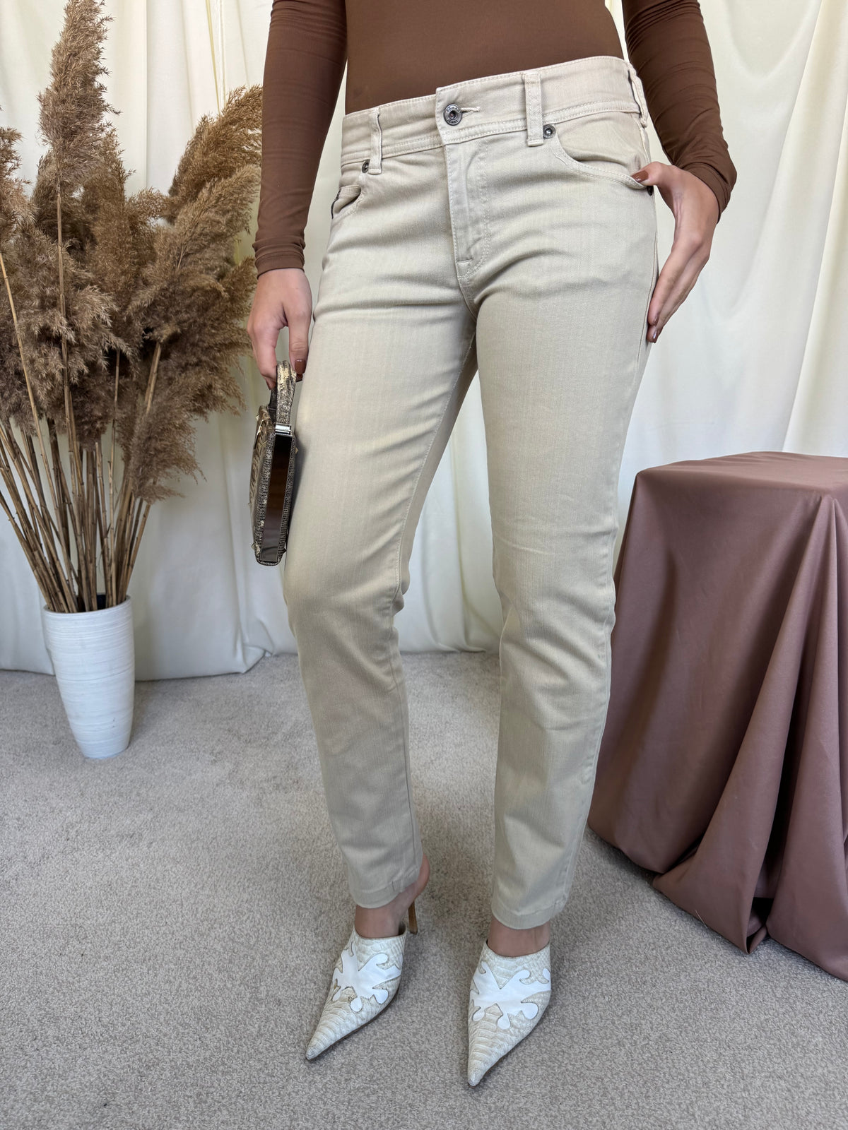 Blugi vintage ARMANI din denim de bumbac ( mărimea S )