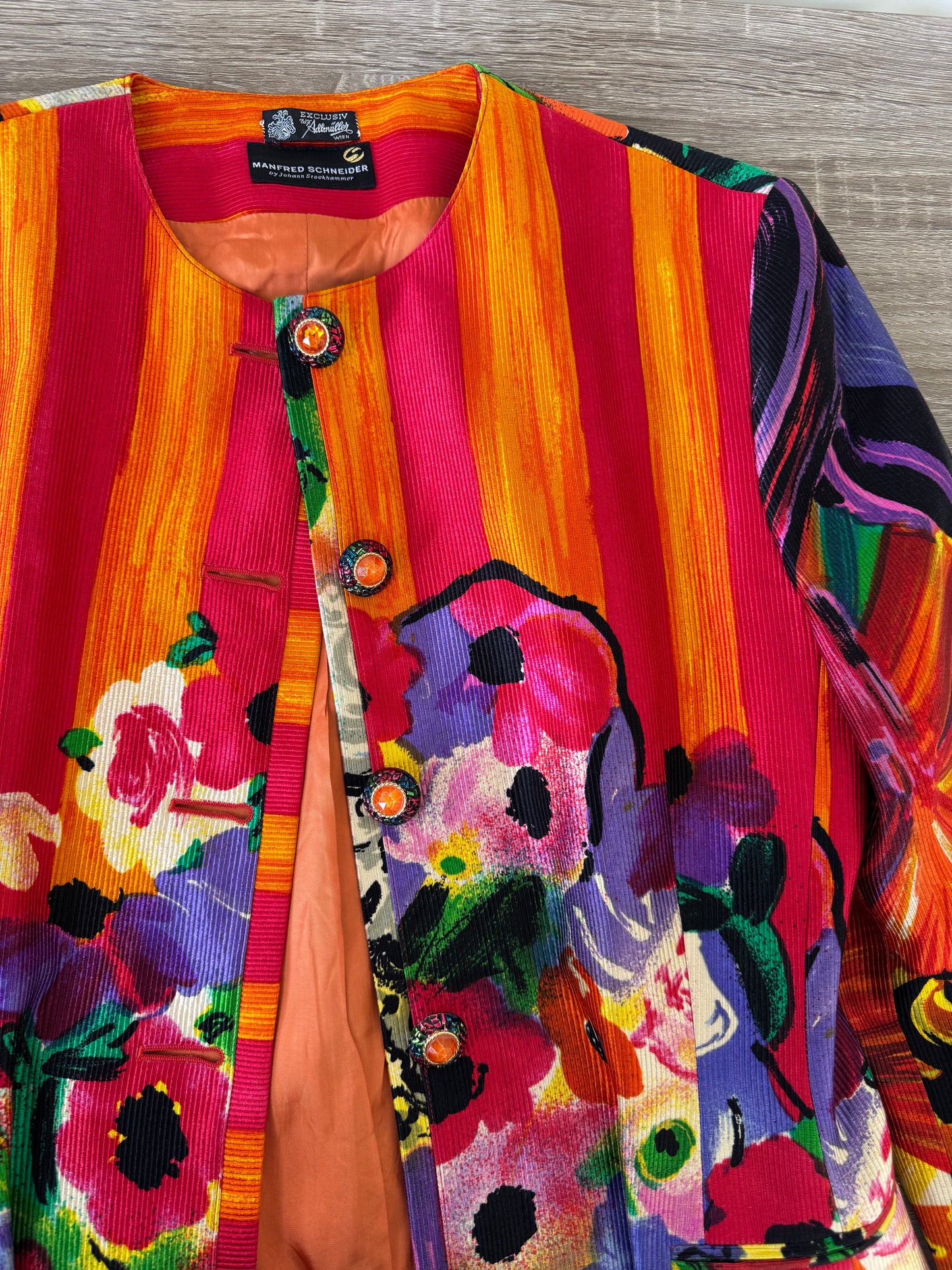 Sacou- pardesiu spectaculos din lână și mătase naturală, piesa de colecție( mărimea M)